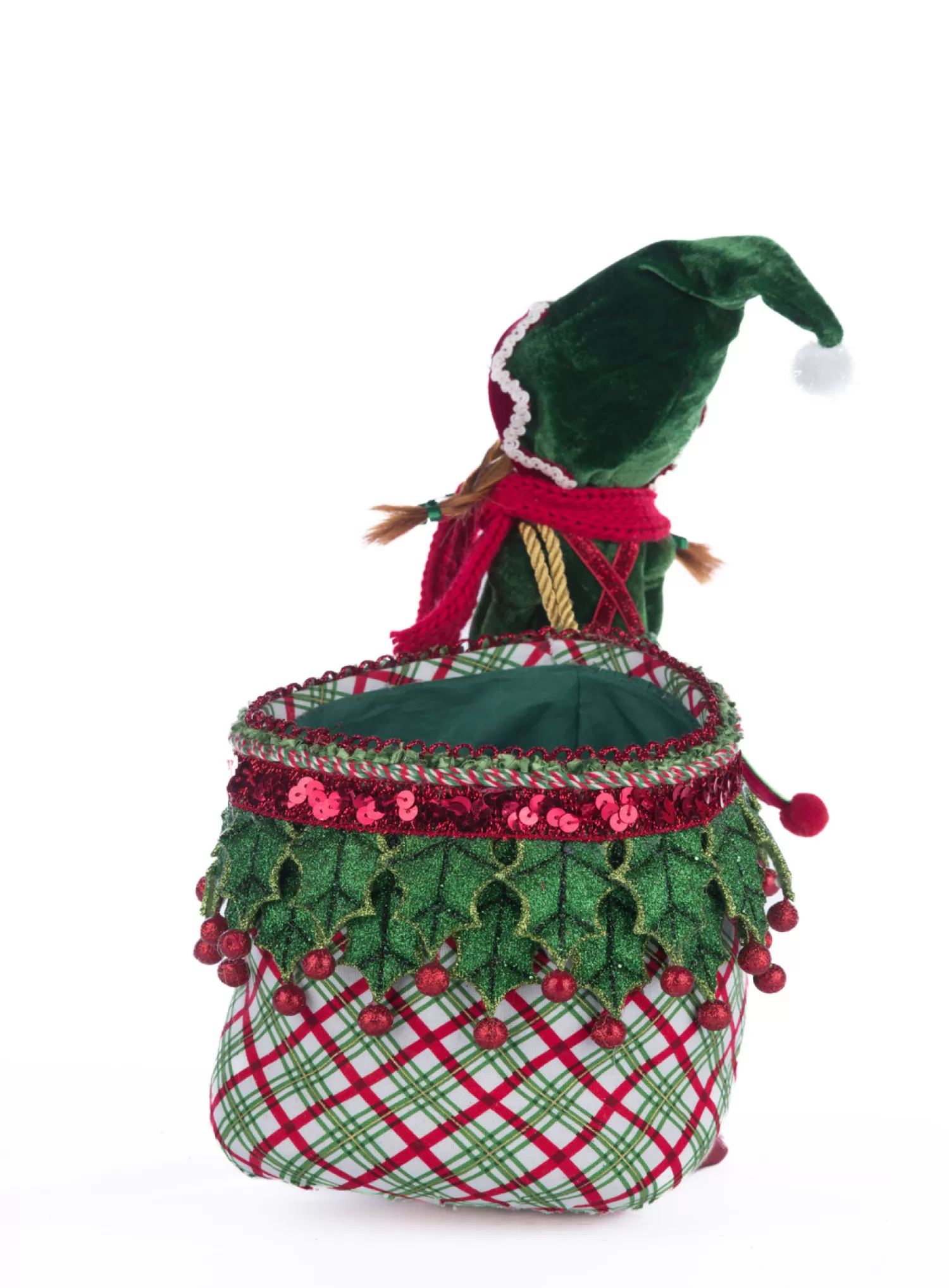 The Jolly Christmas Shop Elves | Figures | Katherine's Collection 12.5" Winter Snowdrop Elf With Bag Christmas Decoration 28-428412