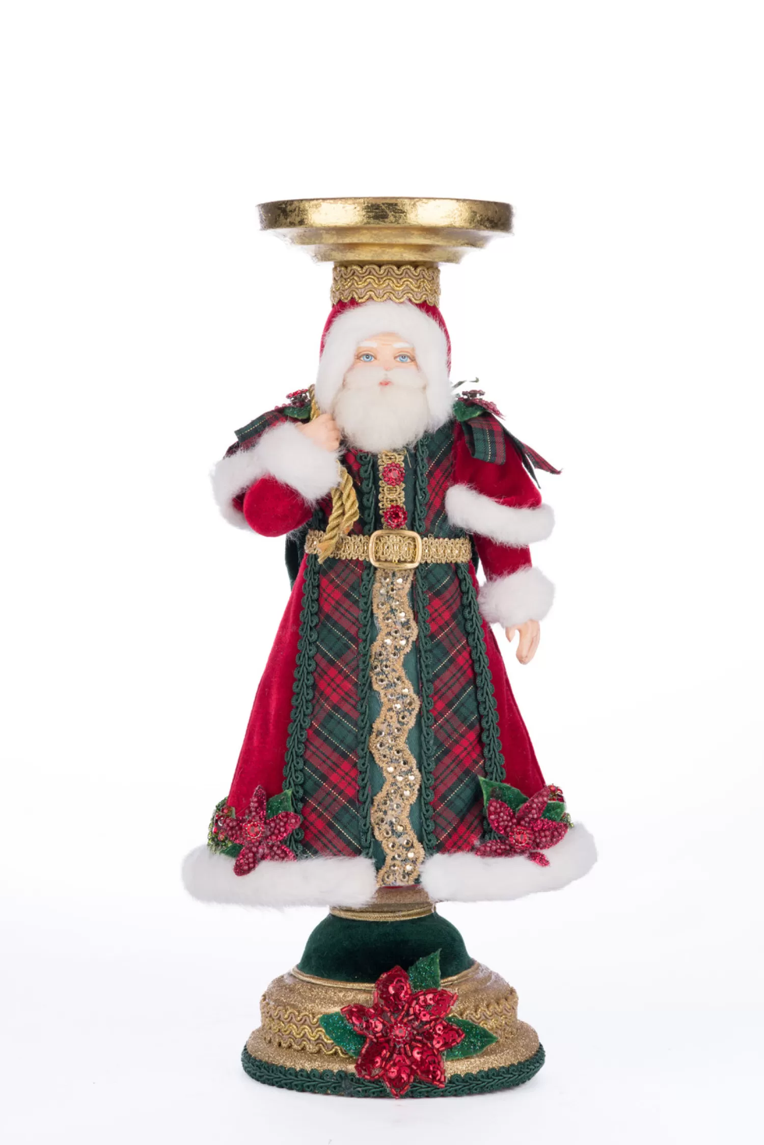 The Jolly Christmas Shop Santa Christmas Decorations | Candle Holders | Katherine's Collection 13.5" Holiday Magic Santa Pillar Christmas Candle Holder 28-428324