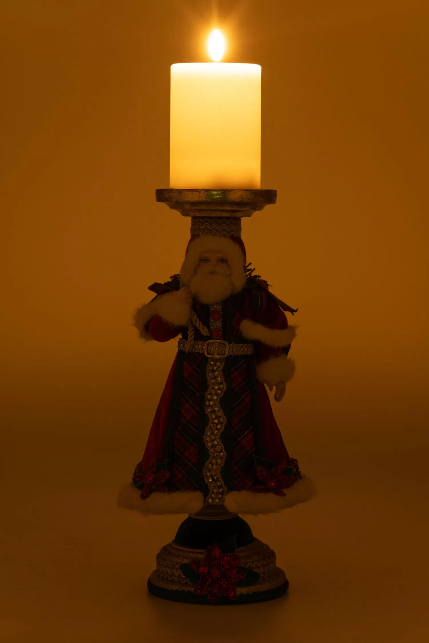 The Jolly Christmas Shop Santa Christmas Decorations | Candle Holders | Katherine's Collection 13.5" Holiday Magic Santa Pillar Christmas Candle Holder 28-428324