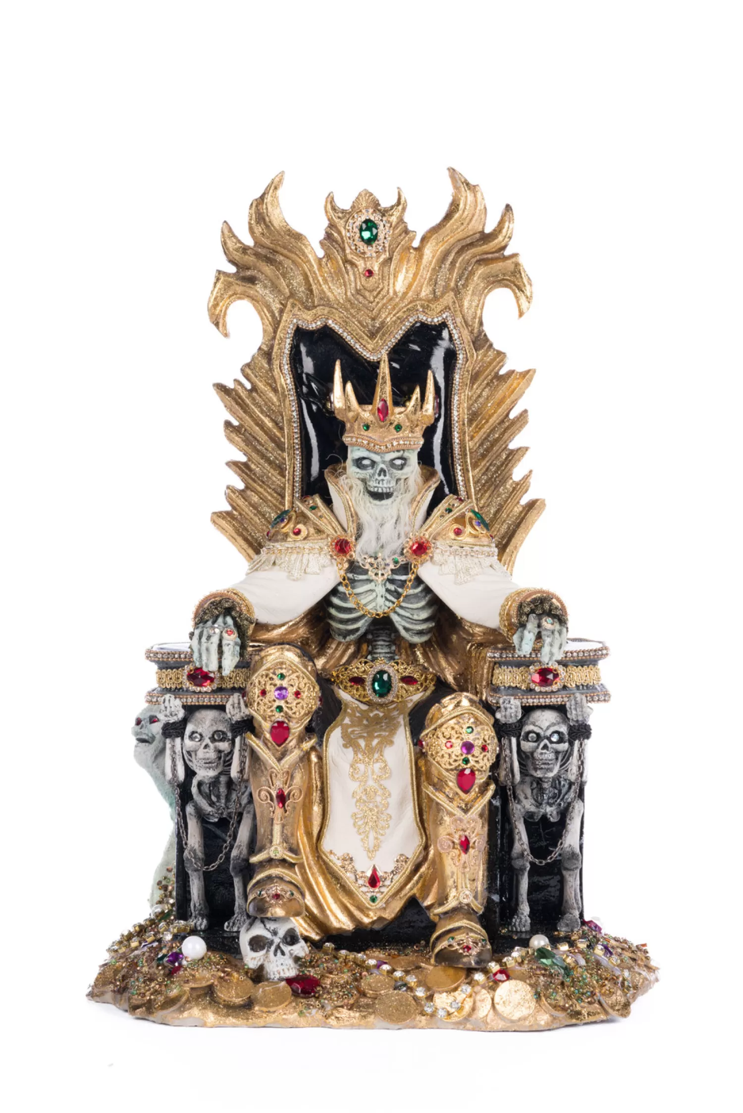 The Jolly Christmas Shop Katherine's Collection Halloween·Treacherous Treasure | Katherine's Collection 17" Captain Skully Swashbuckler Pirate King In Chair Halloween Decoration 28-428220