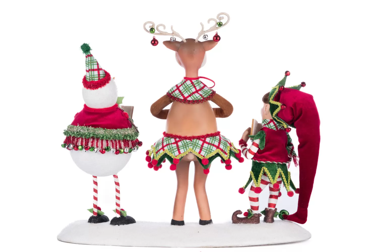 The Jolly Christmas Shop Snowman Christmas Decorations | Reindeer | Katherine's Collection 18" Alfie, Deerdra, And Snowy Christmas Carolers Christmas Decoration 28-428351