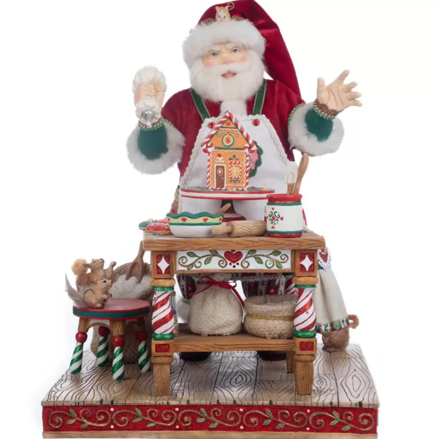 The Jolly Christmas Shop Jingle And Cocoa | Santa Christmas Decorations | Katherine's Collection 18" Seasoned Greetings Santa Baking For Christmas Figure 28-328739