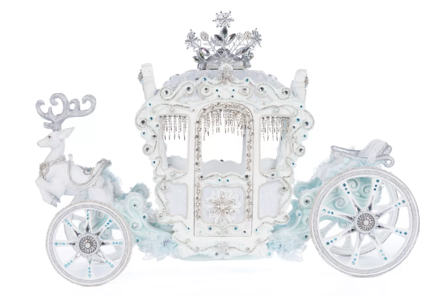 The Jolly Christmas Shop Snowflake Soiree | Snow Christmas Decorations | Katherine's Collection 21.5" Snowflake Carriage Christmas Decoration 28-428288
