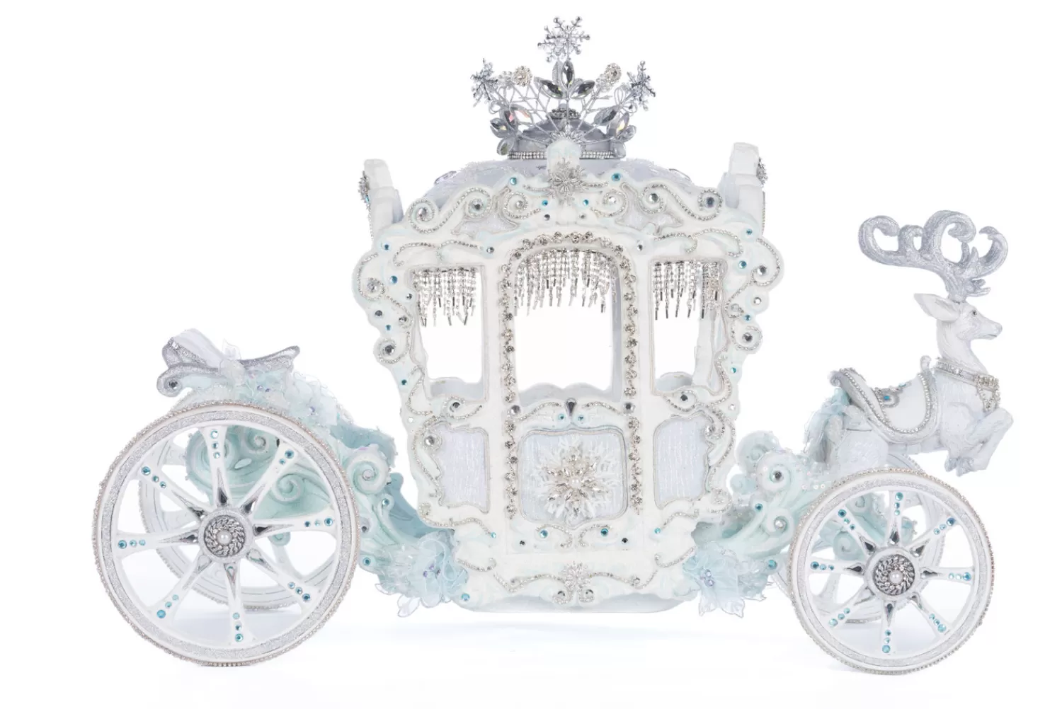 The Jolly Christmas Shop Snowflake Soiree | Snow Christmas Decorations | Katherine's Collection 21.5" Snowflake Carriage Christmas Decoration 28-428288