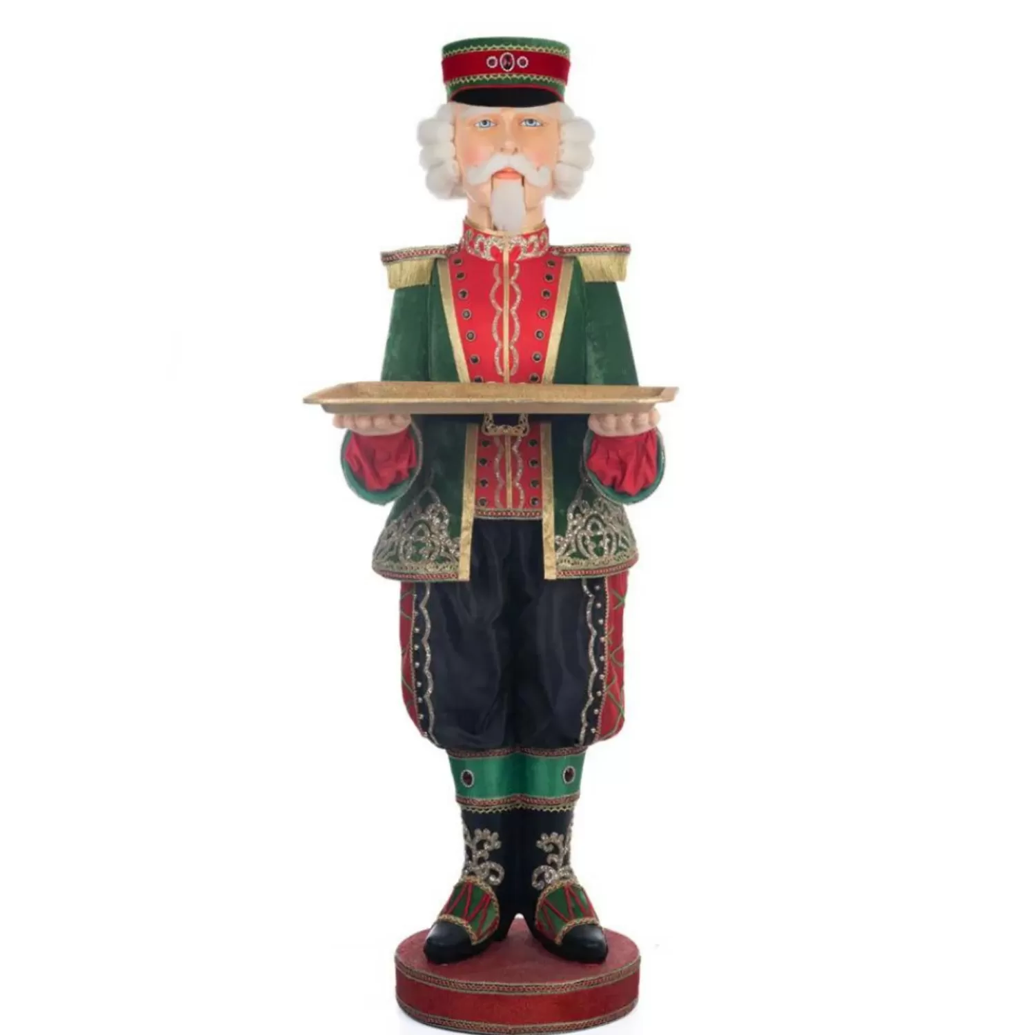The Jolly Christmas Shop Nutcracker Decorations | Katherine's Collection·Christmas In The City | Katherine's Collection 48" Large Christmas In The City Nutcracker Doorman Server 28-328884
