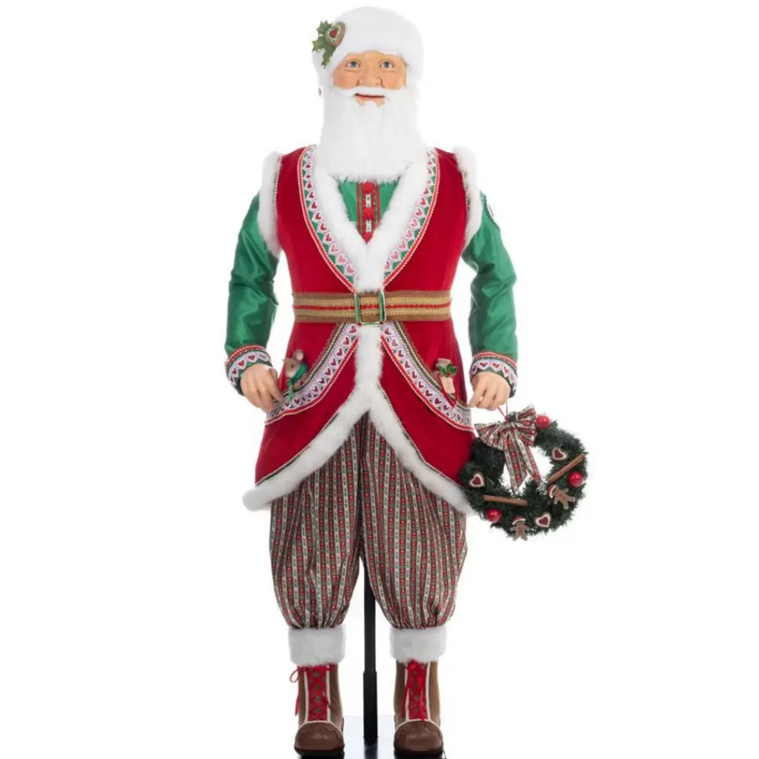 The Jolly Christmas Shop Jingle And Cocoa | Santa Christmas Decorations | Katherine's Collection 64" Life Size Seasoned Greetings Papa Nicolas Nutmeg Doll 28-328727