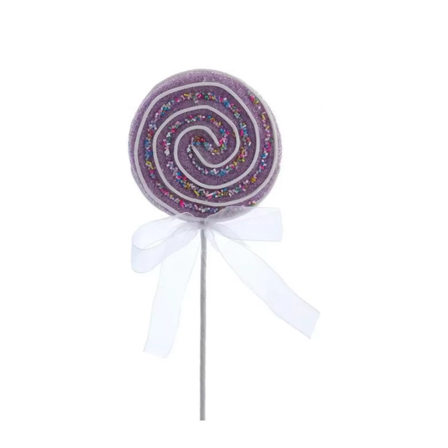 The Jolly Christmas Shop Picks And Sprays | Candy Land | Kurt Adler 13.75" Pink And Purple Lollipop Christmas Tree Pick C7089