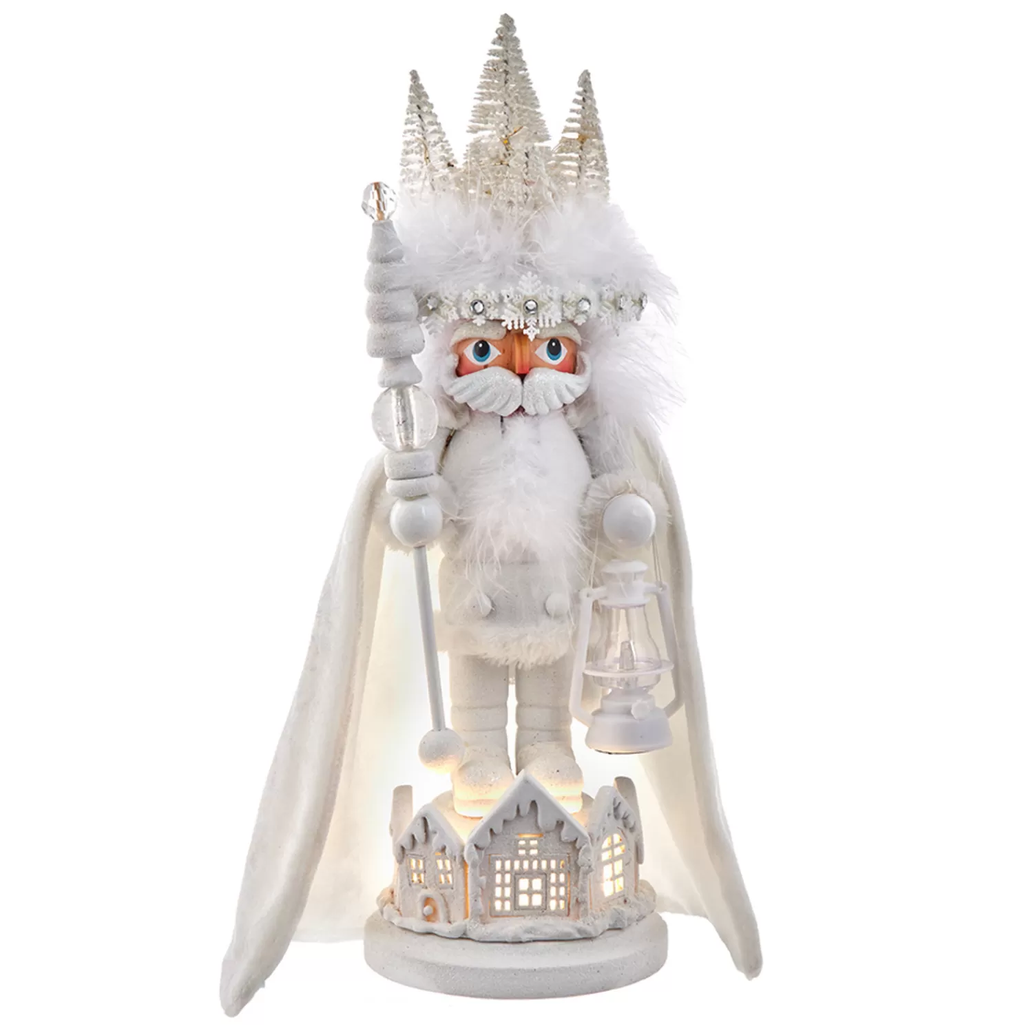 The Jolly Christmas Shop Tinsel Town | Snow Christmas Decorations | Kurt Adler 15" Hollywood Nutcrackers White Winter LED Hat Nutcracker HA0658