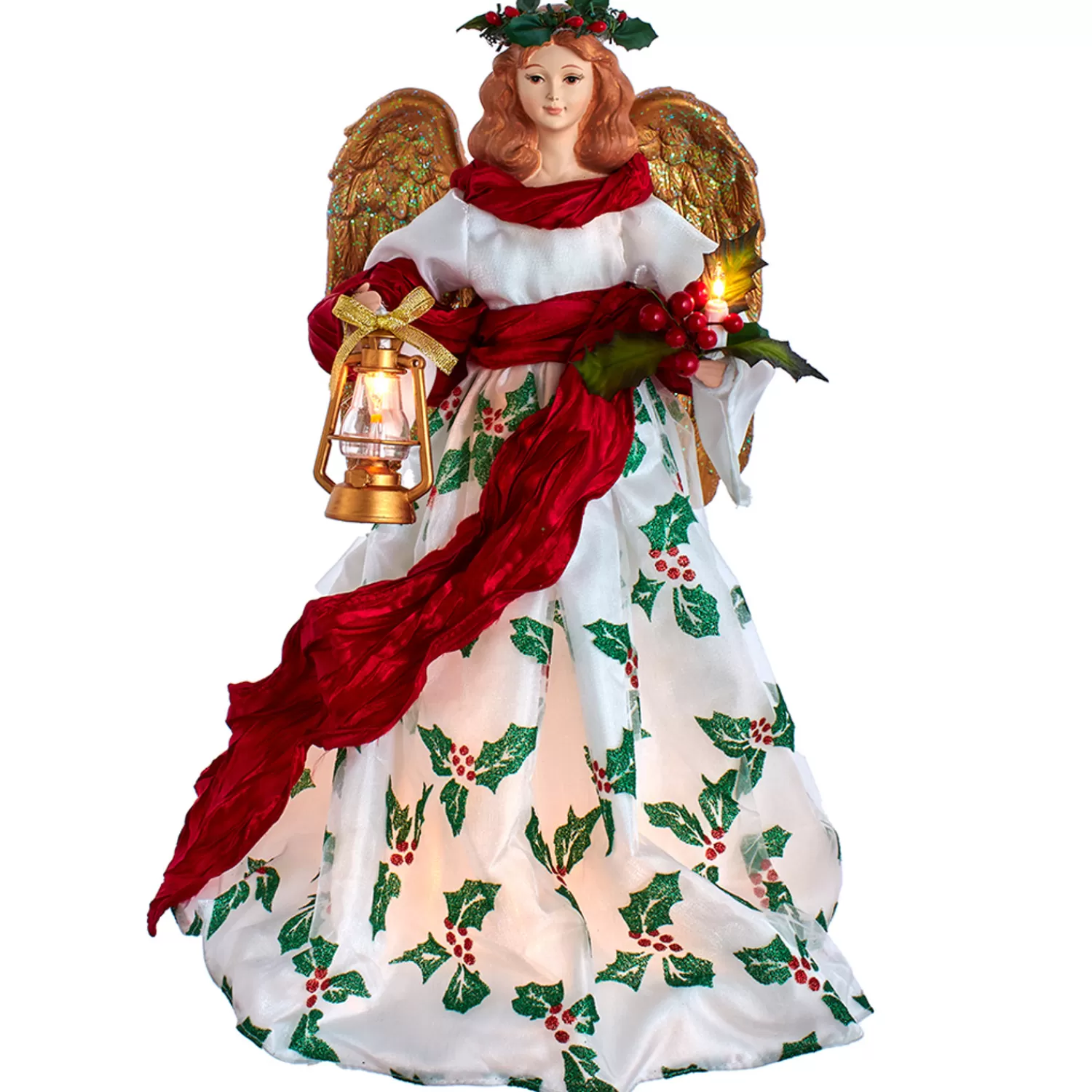 The Jolly Christmas Shop Religious | Tree Toppers | Kurt Adler 16" Pre-Lit Holiday Formal Angel Tree Topper UL2240