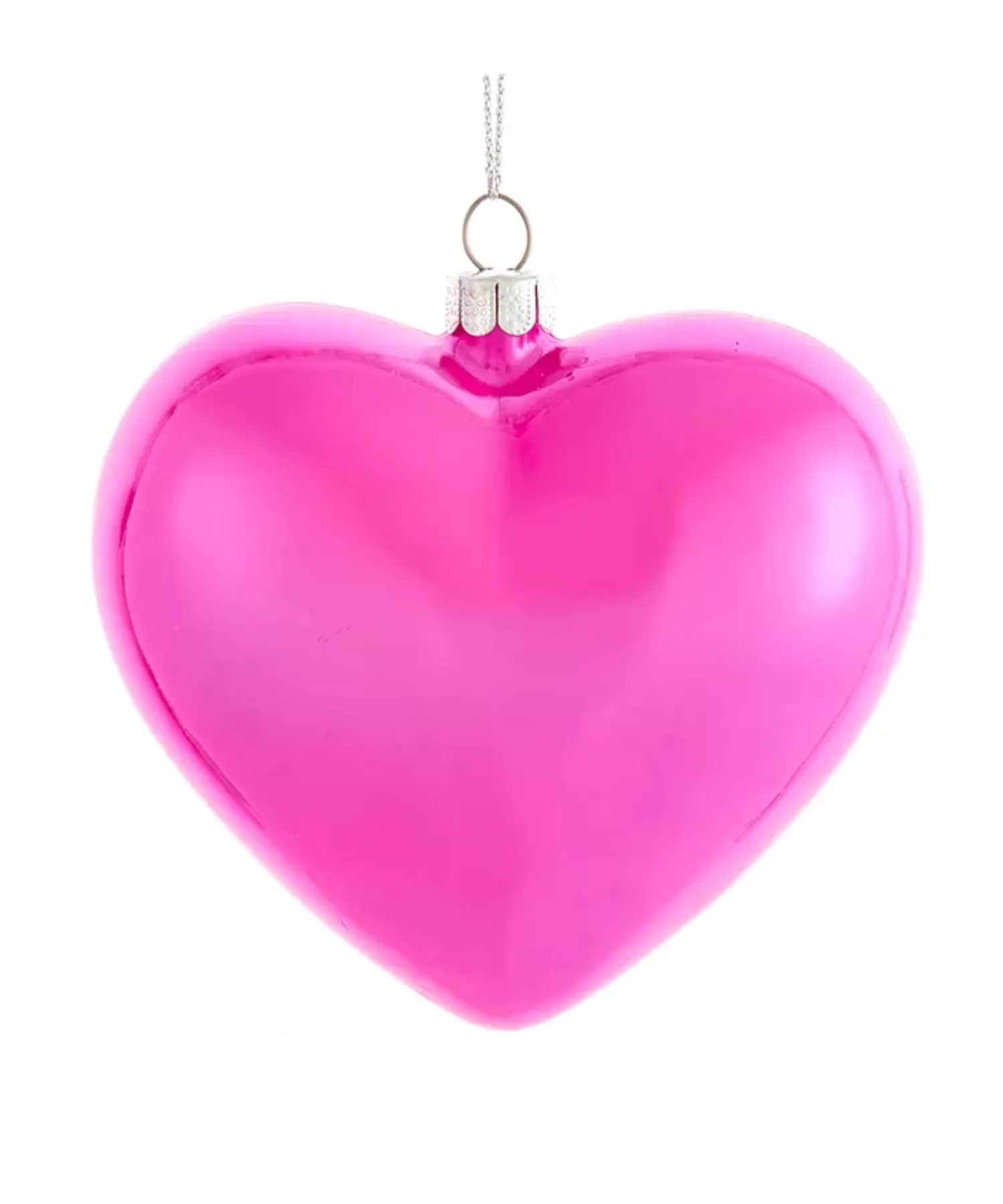 The Jolly Christmas Shop Valentines Day | A Blushing Holiday | Kurt Adler 3.5" Pink Heart Glass Christmas Ornament C6421