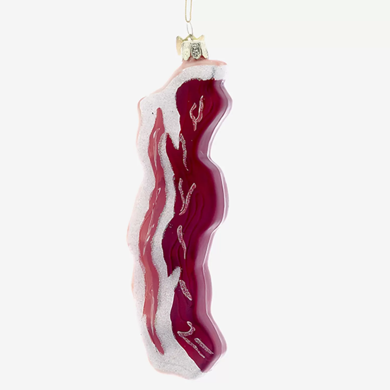 The Jolly Christmas Shop Glass Ornaments | Candy And Food | Kurt Adler 6" Noble Gems Bacon Glass Christmas Ornament NB0990