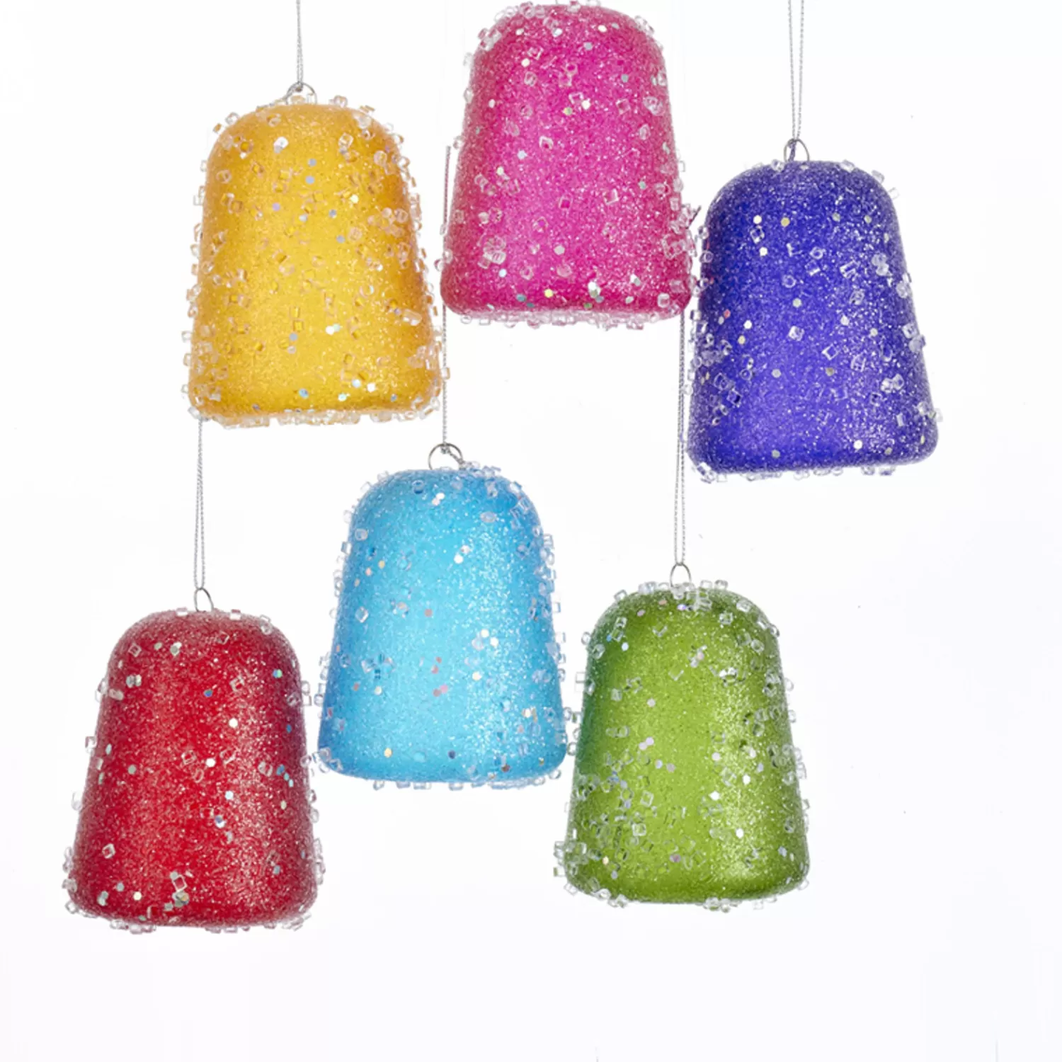 The Jolly Christmas Shop Gingerbread | Candy Land | Kurt Adler Set Of 6 3.5" Multi Color Gum Drop Candy Christmas Ornament J8188