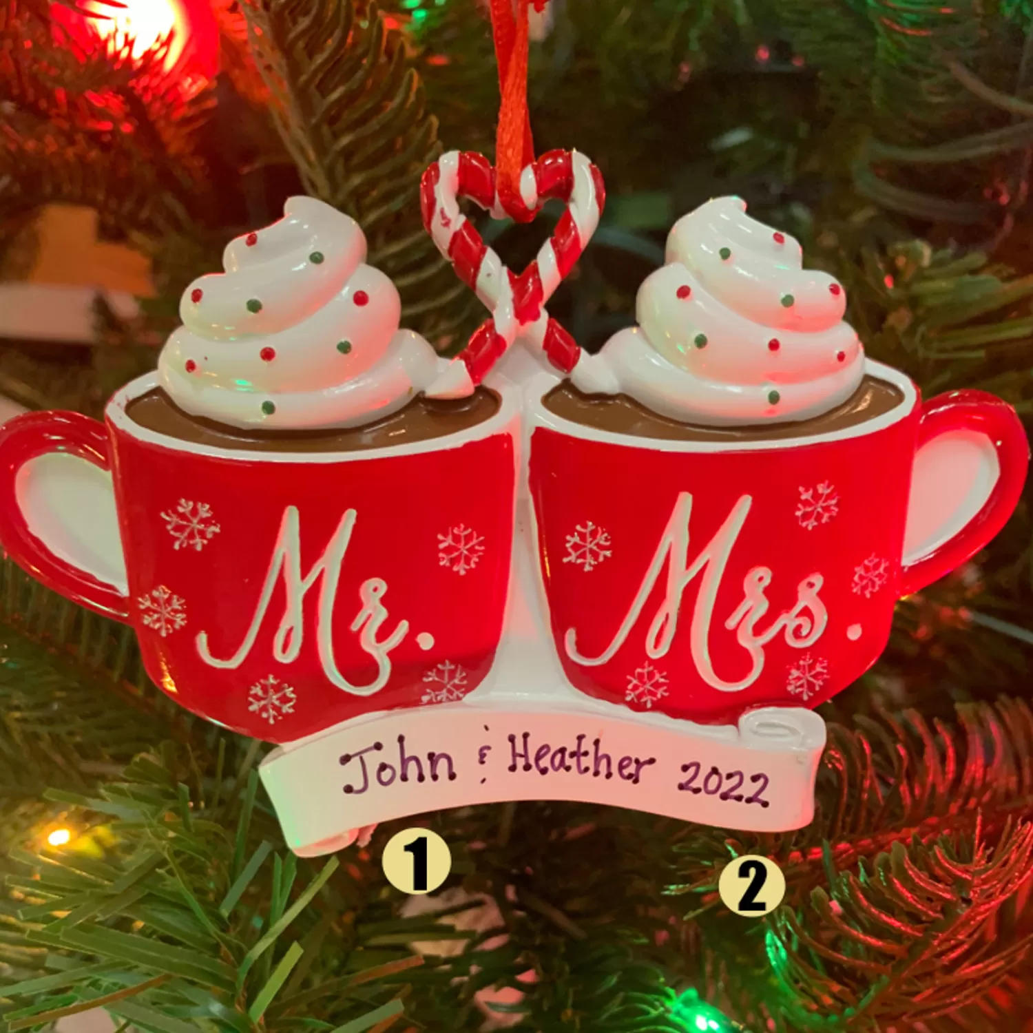 The Jolly Christmas Shop Personalized Ornaments·Wedding And Engagement Ornaments | Wedding | Mr. & Mrs. Hot Cocoa Personalized Christmas Ornament OR2345