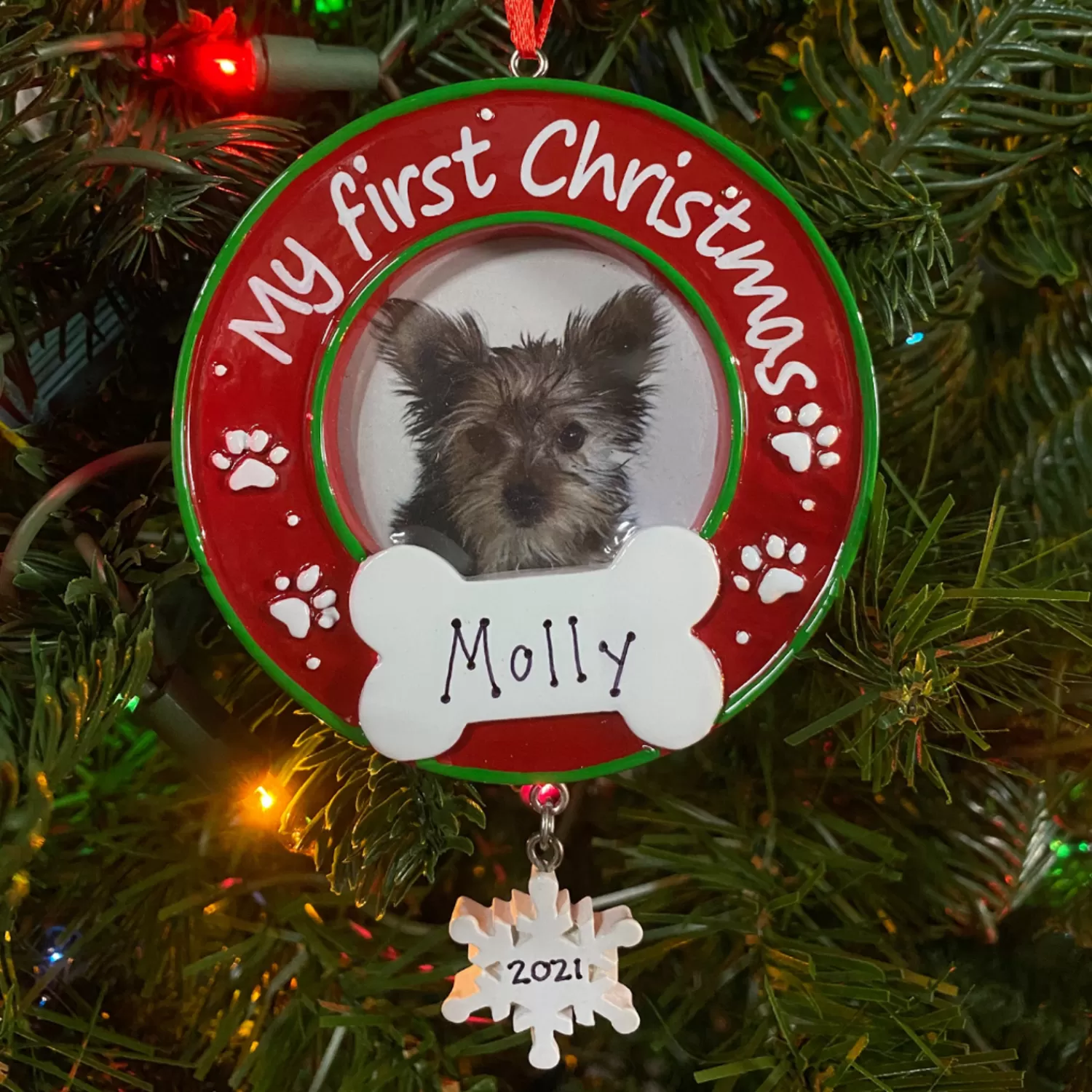 The Jolly Christmas Shop Personalized Ornaments·Pet | My First Christmas Dog Picture Frame Personalized Christmas Ornament PF1717