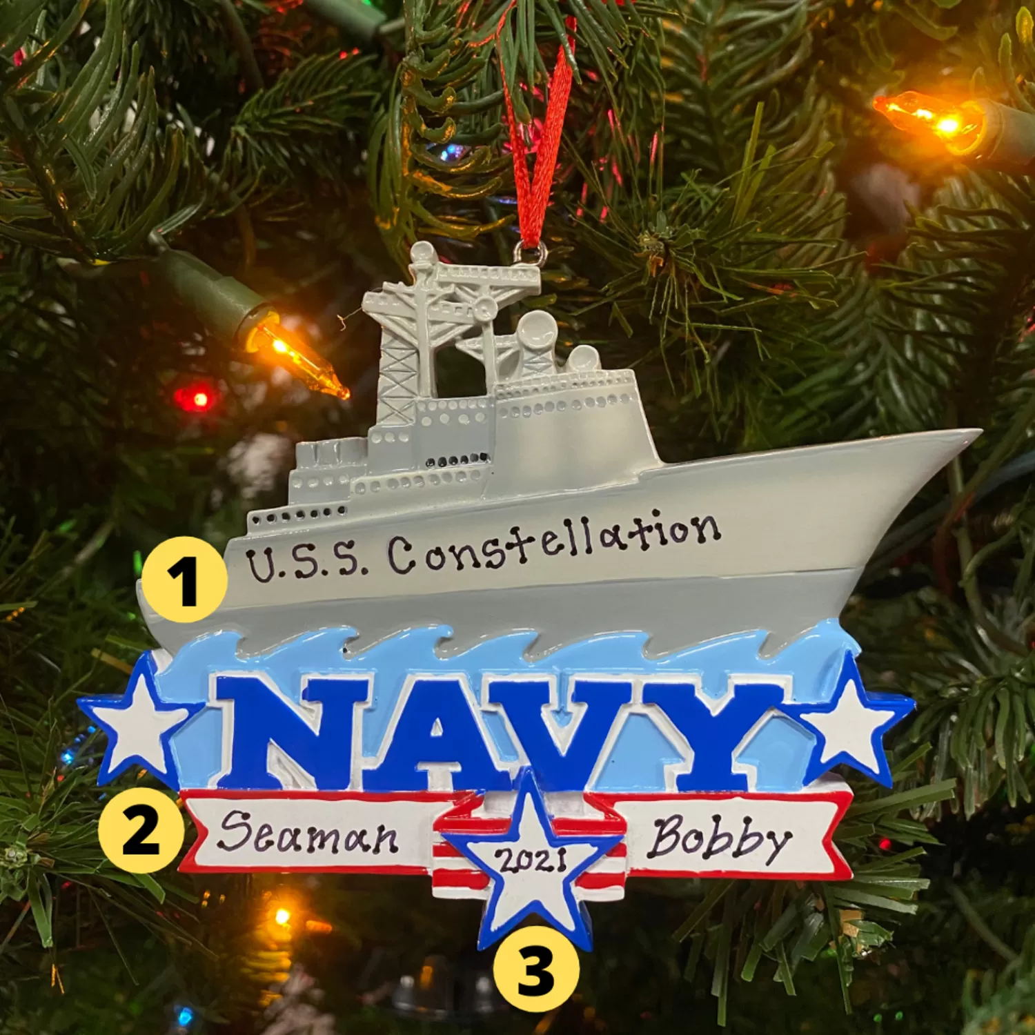 The Jolly Christmas Shop Personalized Ornaments·Memorial | Personalized Ornaments·Jobs | Navy Air Craft Carrier Personalized Christmas Ornament OR1394