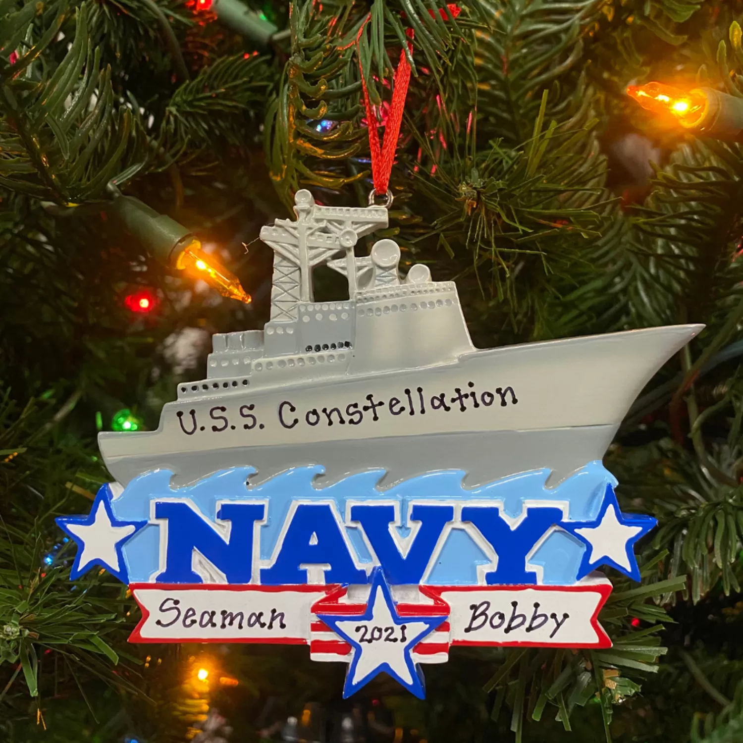 The Jolly Christmas Shop Personalized Ornaments·Memorial | Personalized Ornaments·Jobs | Navy Air Craft Carrier Personalized Christmas Ornament OR1394