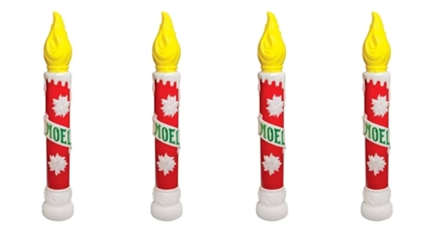 The Jolly Christmas Shop Vintage Decorations | Outdoor Lighted Decorations | Noel Christmas Blow Mold Candles Set Of 4 C5030