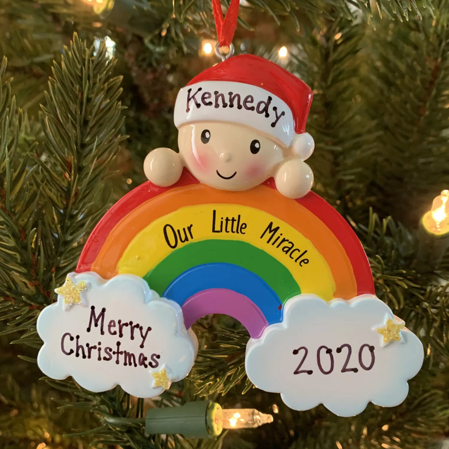 The Jolly Christmas Shop Personalized Ornaments·Baby's First Christmas | Baby's 1St Christmas | Our Little Miracle Rainbow Baby Personalized Christmas Ornament OR1965