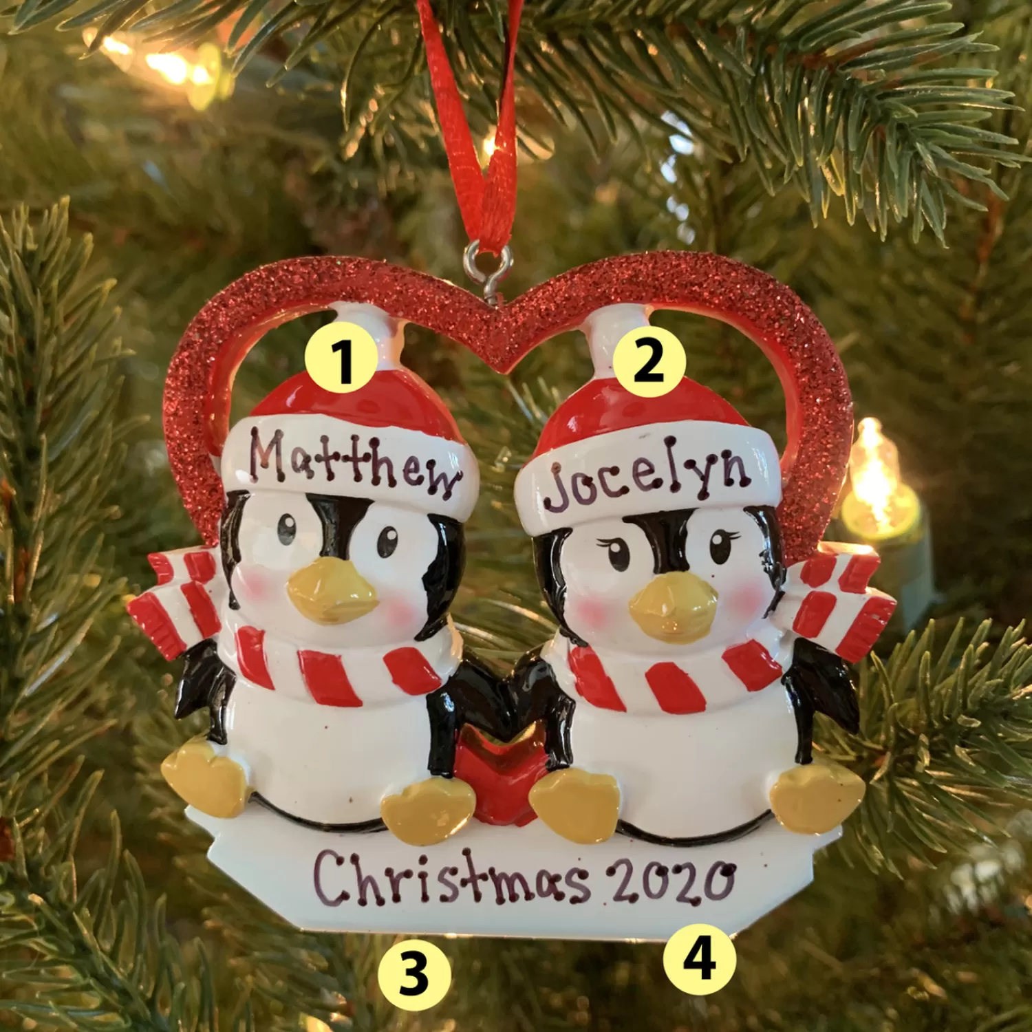 The Jolly Christmas Shop Personalized Ornaments·Wedding And Engagement Ornaments | Animals·Birds | Penguin Couple First Christmas Personalized Christmas Ornament OR1721