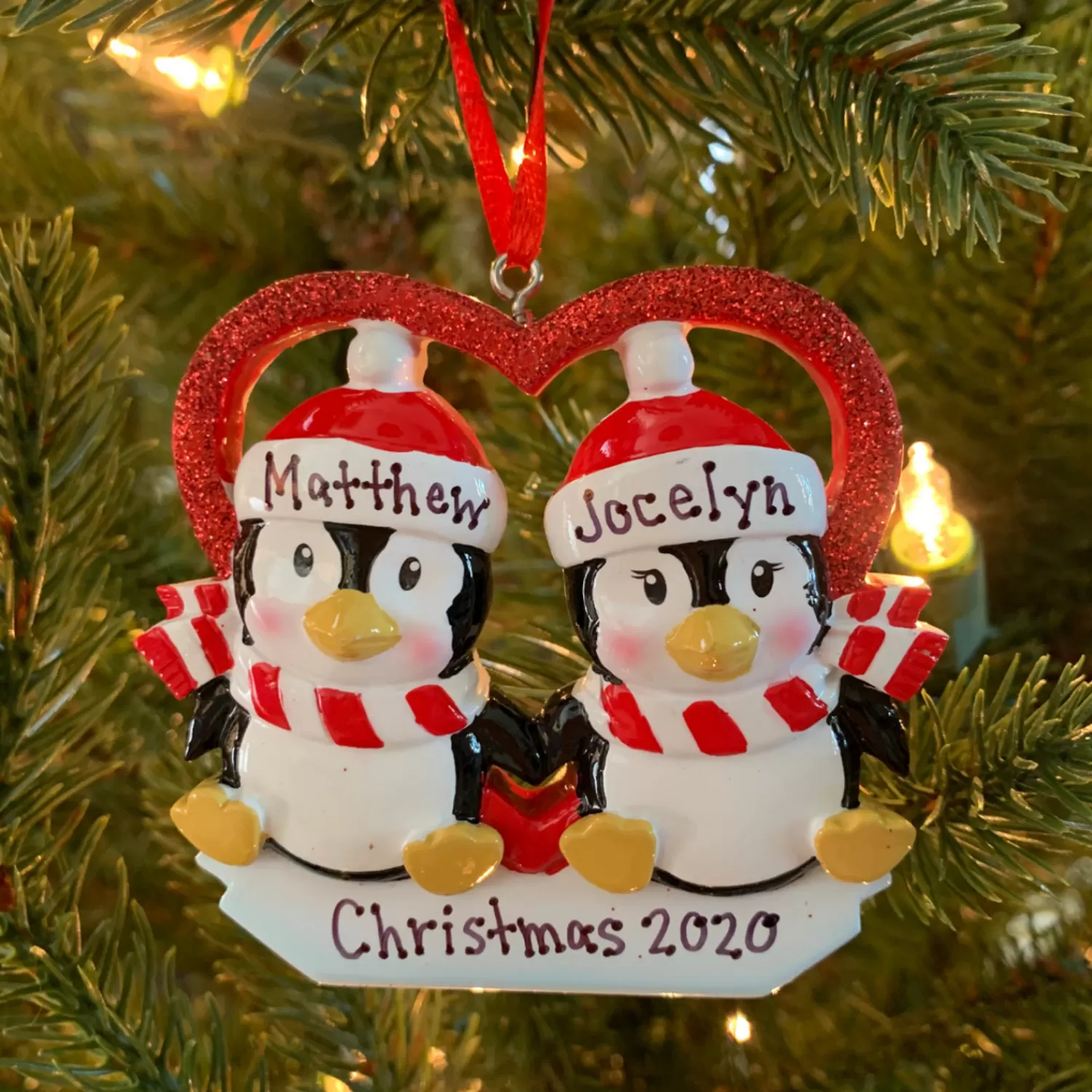 The Jolly Christmas Shop Personalized Ornaments·Wedding And Engagement Ornaments | Animals·Birds | Penguin Couple First Christmas Personalized Christmas Ornament OR1721