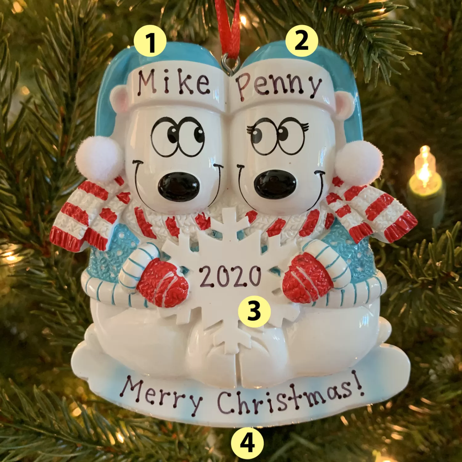 The Jolly Christmas Shop Personalized Ornaments·Wedding And Engagement Ornaments | Wedding | Polar Bear Couple Our First Christmas Personalized Christmas Ornament OR1450