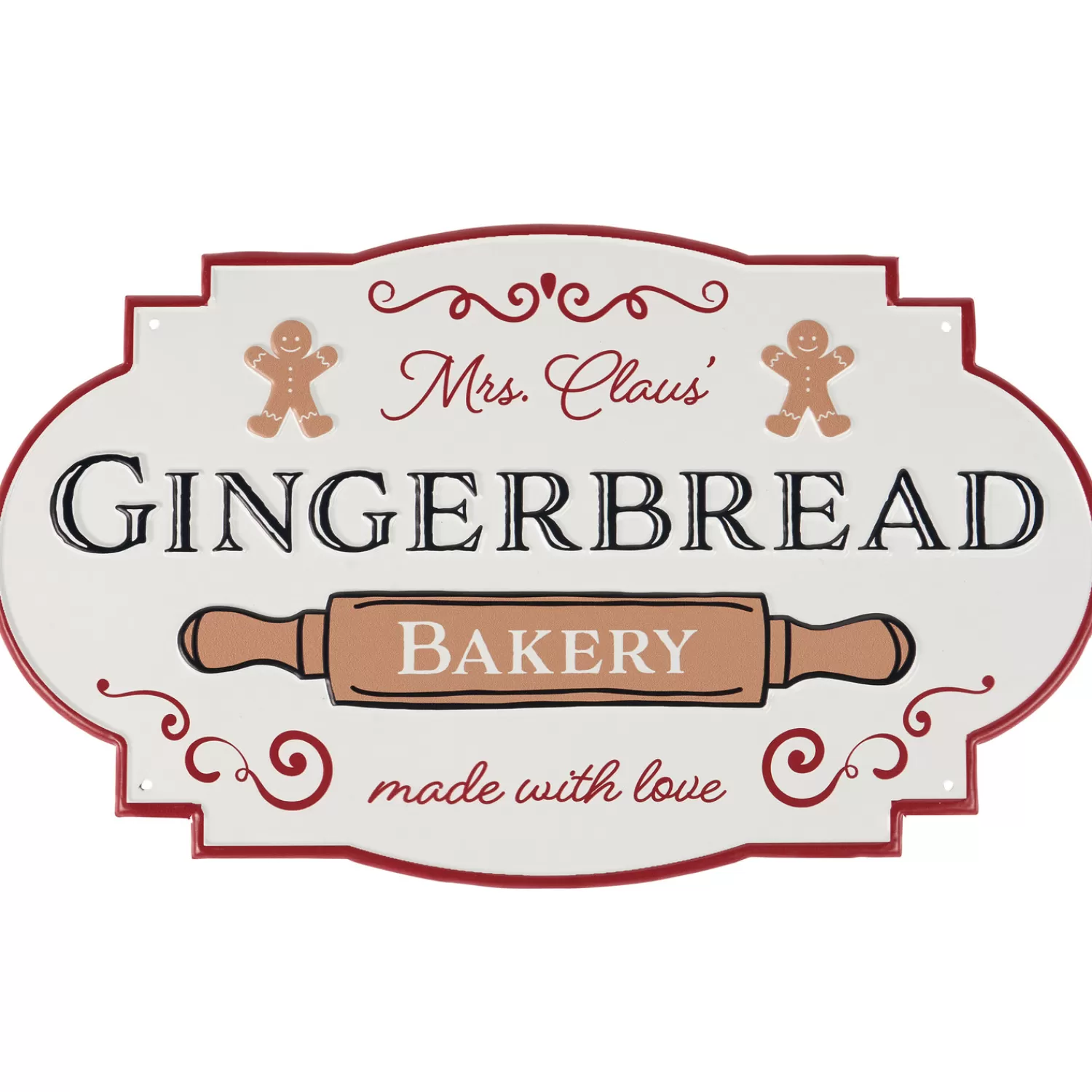 The Jolly Christmas Shop Gingerbread | Gingerbread Lane | Primitives By Kathy 17" Mrs. Claus Gingerbread Bakery Metal Christmas Sign 119010