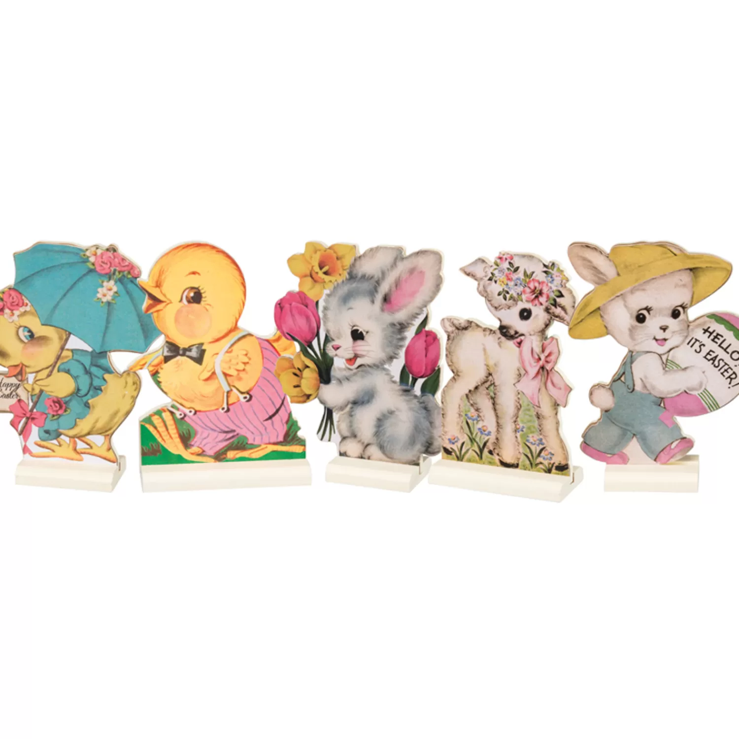 The Jolly Christmas Shop Figurines | Primitives By Kathy 4.5" Retro Easter Stand-Up Signs Set 5 Decoration 34798