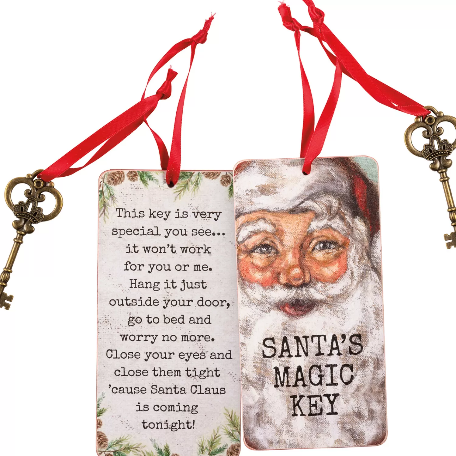 The Jolly Christmas Shop Tinsel Town | Santa | Primitive's By Kathy 6" Santa's Magic Key Christmas Ornament 113542