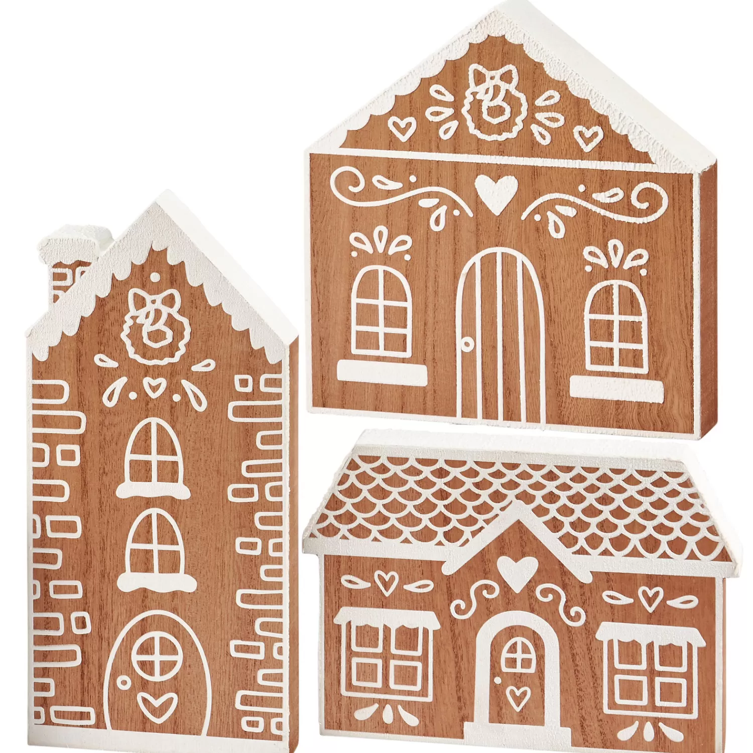 The Jolly Christmas Shop Gingerbread | Jingle And Cocoa | Primitives By Kathy Gingerbread House Chunky Sitter Set Of 3 Christmas Figures 119012