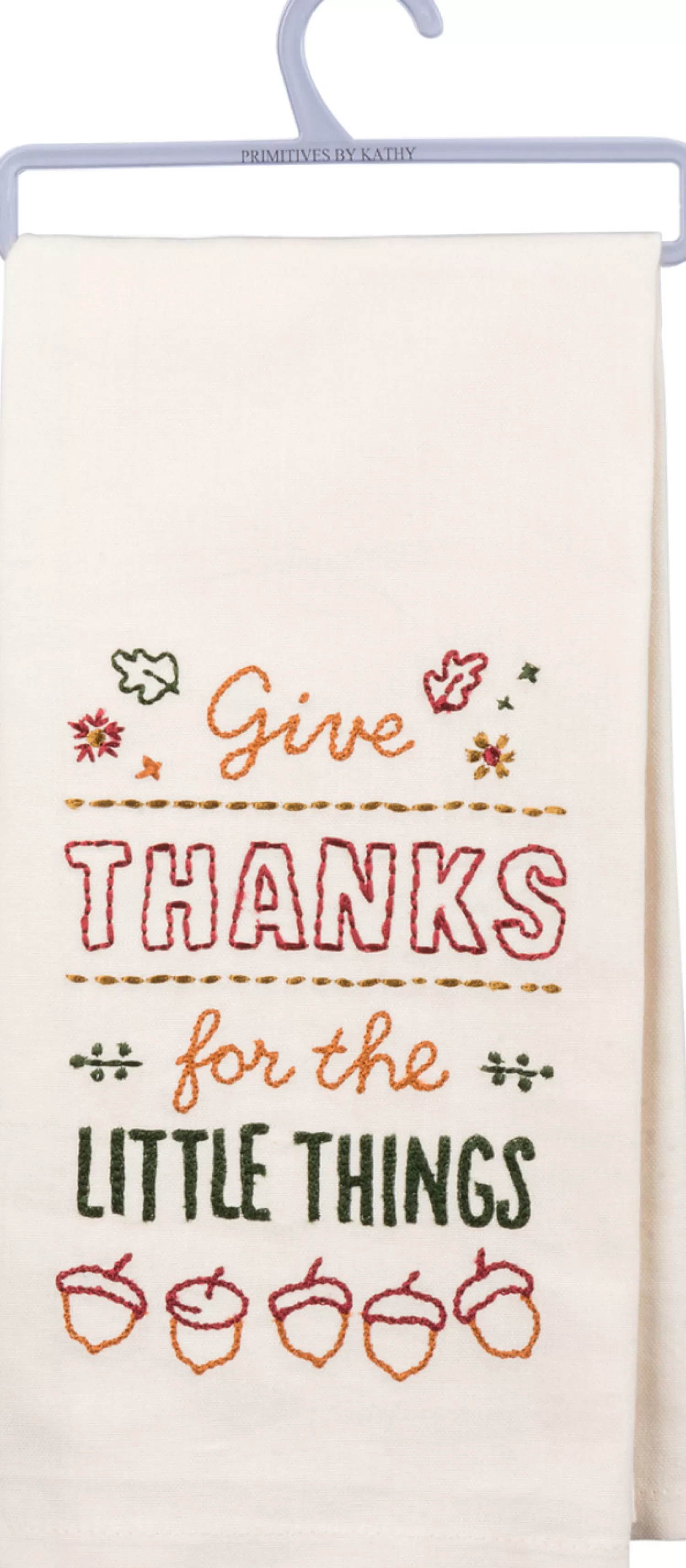 The Jolly Christmas Shop Fall Home Decor | Halloween Indoor Decorations | Primitives By Kathy Give Thanks Embroidered Fall Kitchen Dish Towel 31857