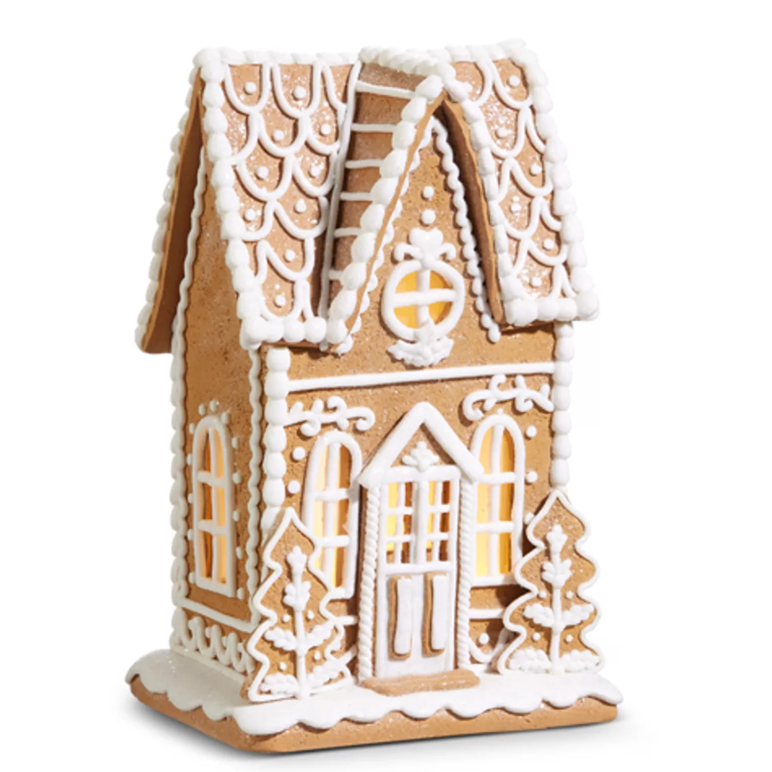 The Jolly Christmas Shop Gingerbread Lane | Gingerbread Christmas Decorations | Raz 10.5", 12", Or 23" Large Traditional Lighted Christmas Gingerbread House With White Icing
