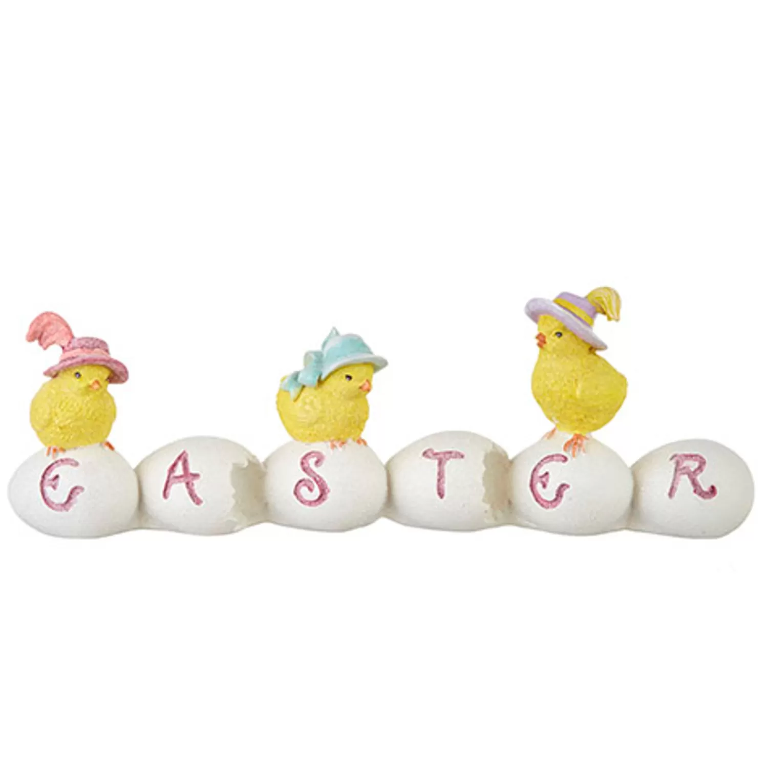 The Jolly Christmas Shop Figurines | Raz 11" Easter Chicks On Eggs Easter Decoration 4211095