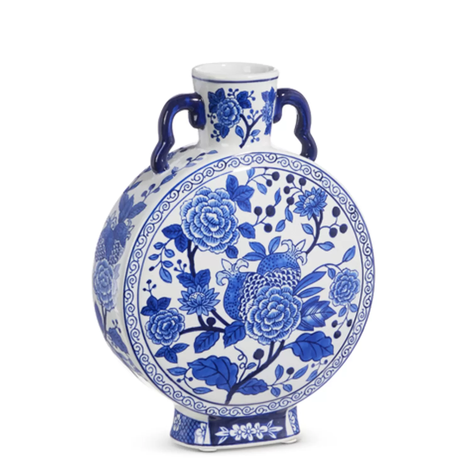The Jolly Christmas Shop Tartan Traditions | Delft | Raz 12.5" Handled Blue And White Delft Floral Vase X4434412