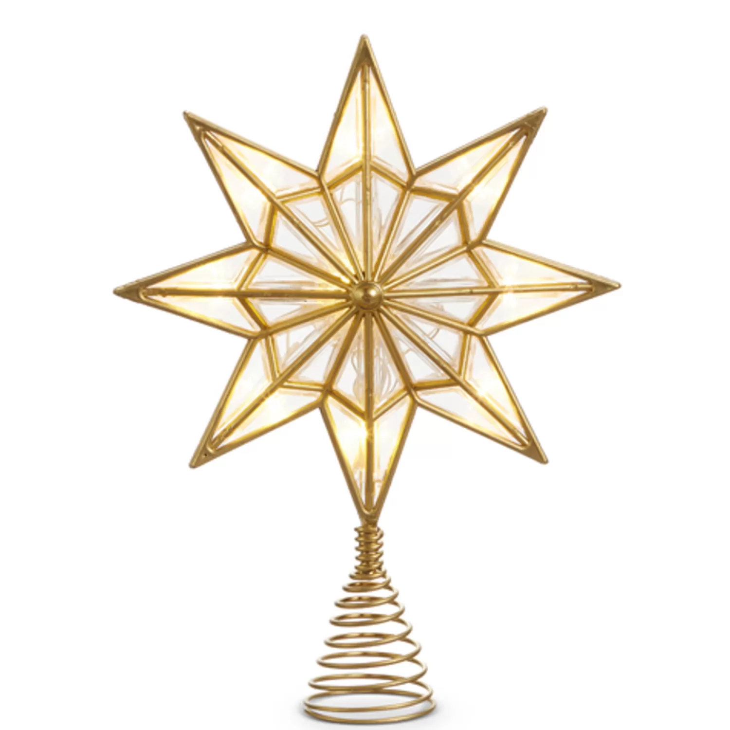 The Jolly Christmas Shop Oh Night Divine | Tree Toppers | Raz 12.5" Lighted Gold Star Christmas Tree Topper Battery Operated 4416222
