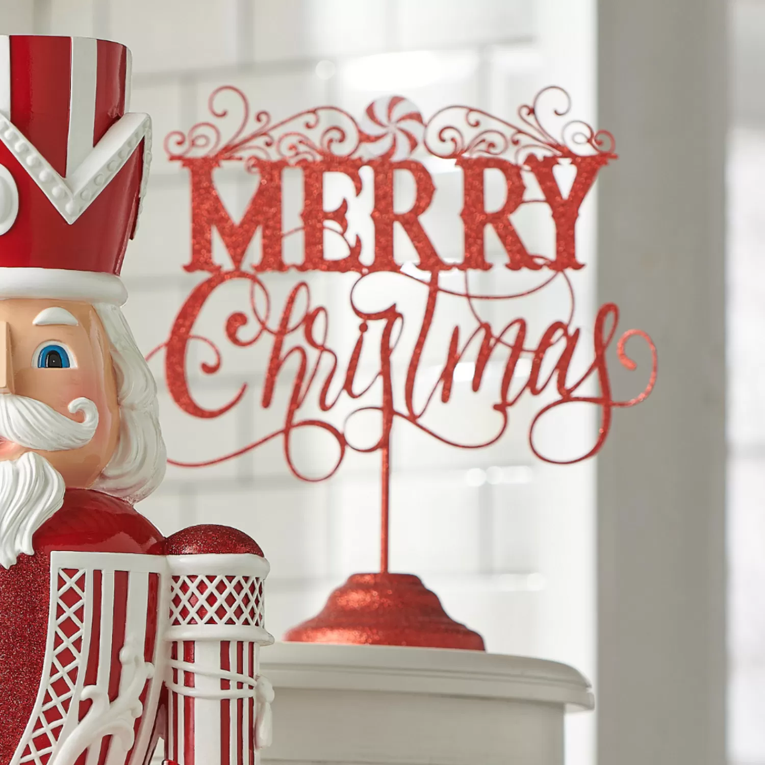 The Jolly Christmas Shop The Candy Shop | Hot Cocoa Bar | Raz 12.75" Red Merry Christmas On Stand Christmas Sign Decoration 4428091
