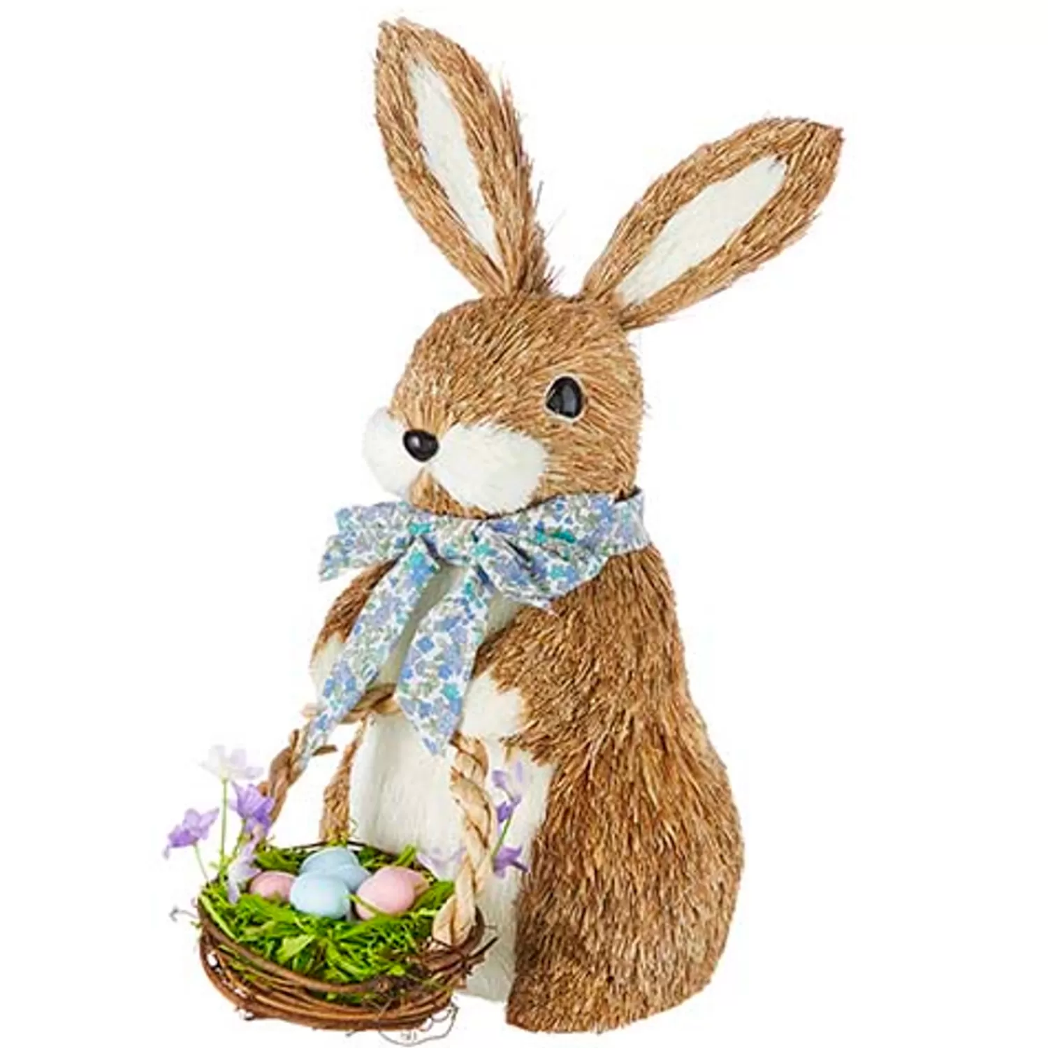 The Jolly Christmas Shop Figurines | Raz 12" Bunny With Basket Easter Decoration 4253309