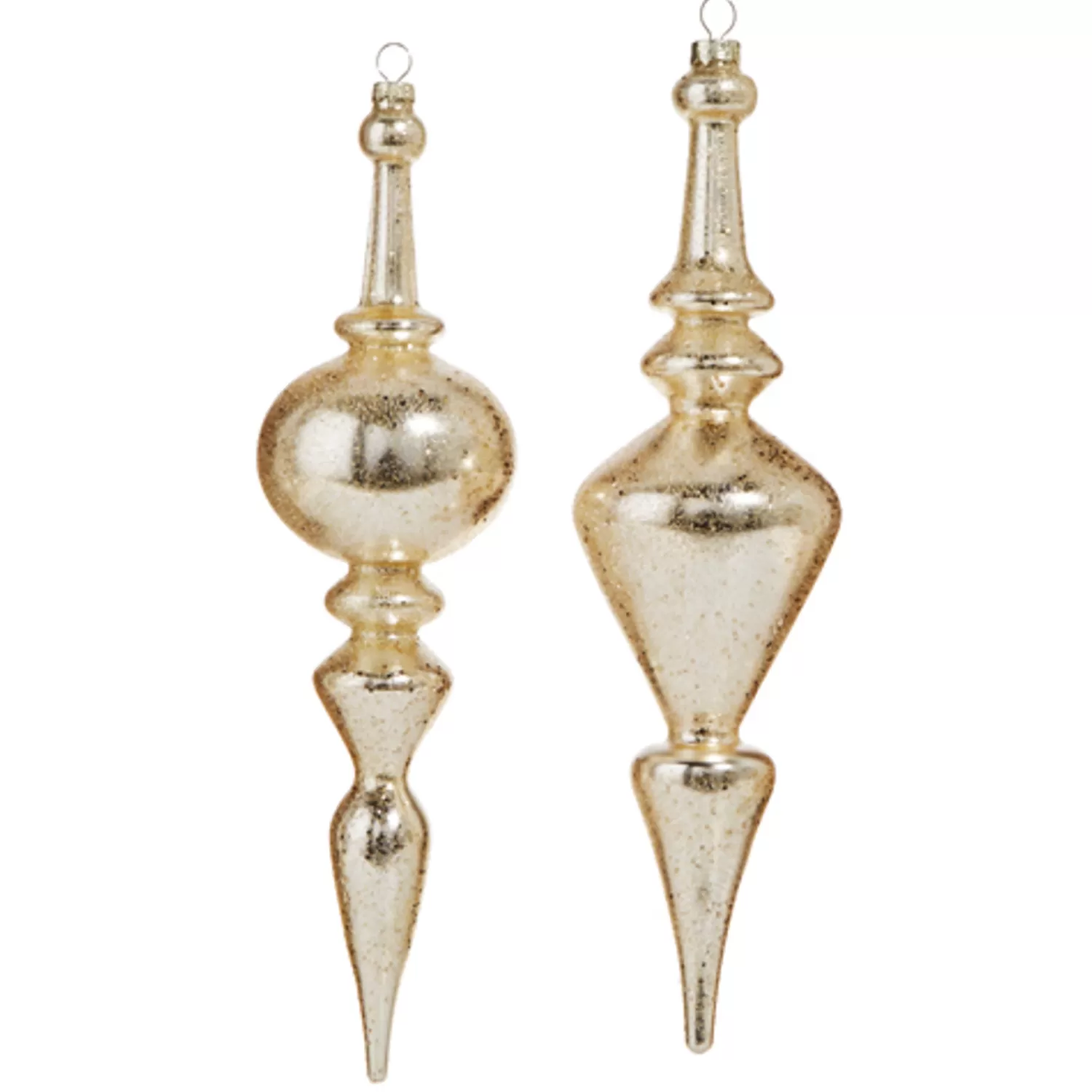 The Jolly Christmas Shop Sleigh Bells | Bells | Raz 12" Large Gold Textured Finial Glass Christmas Ornament 4324554