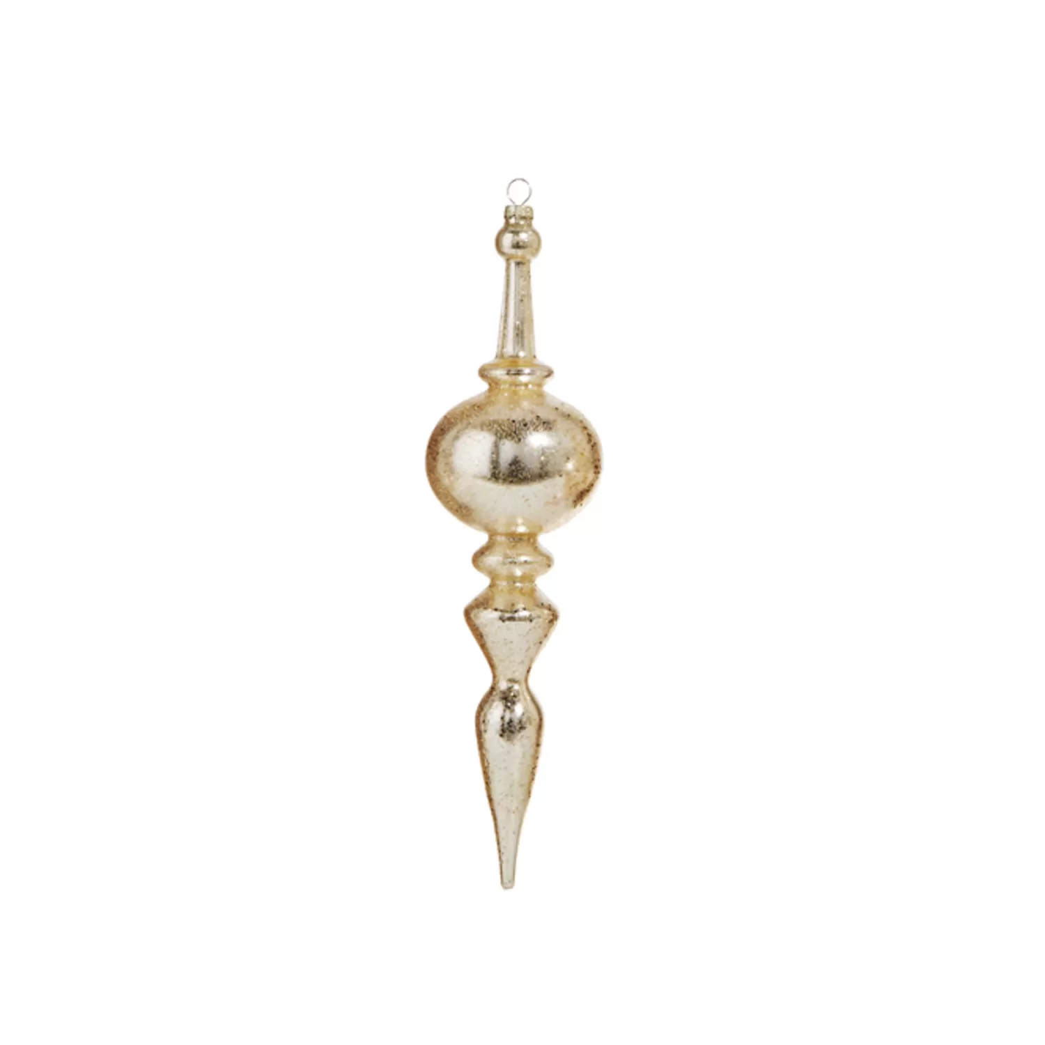 The Jolly Christmas Shop Sleigh Bells | Bells | Raz 12" Large Gold Textured Finial Glass Christmas Ornament 4324554