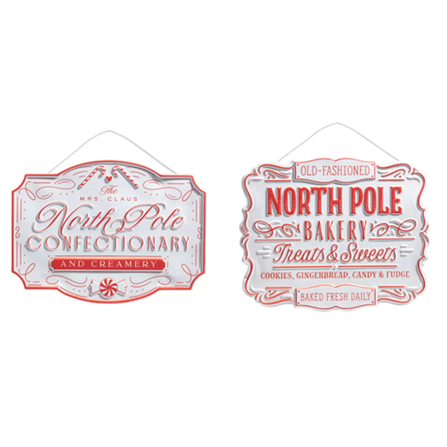 The Jolly Christmas Shop Gingerbread | Food | Raz 12" North Pole Confectionary And Bakery Ornament Sign Set 4359031