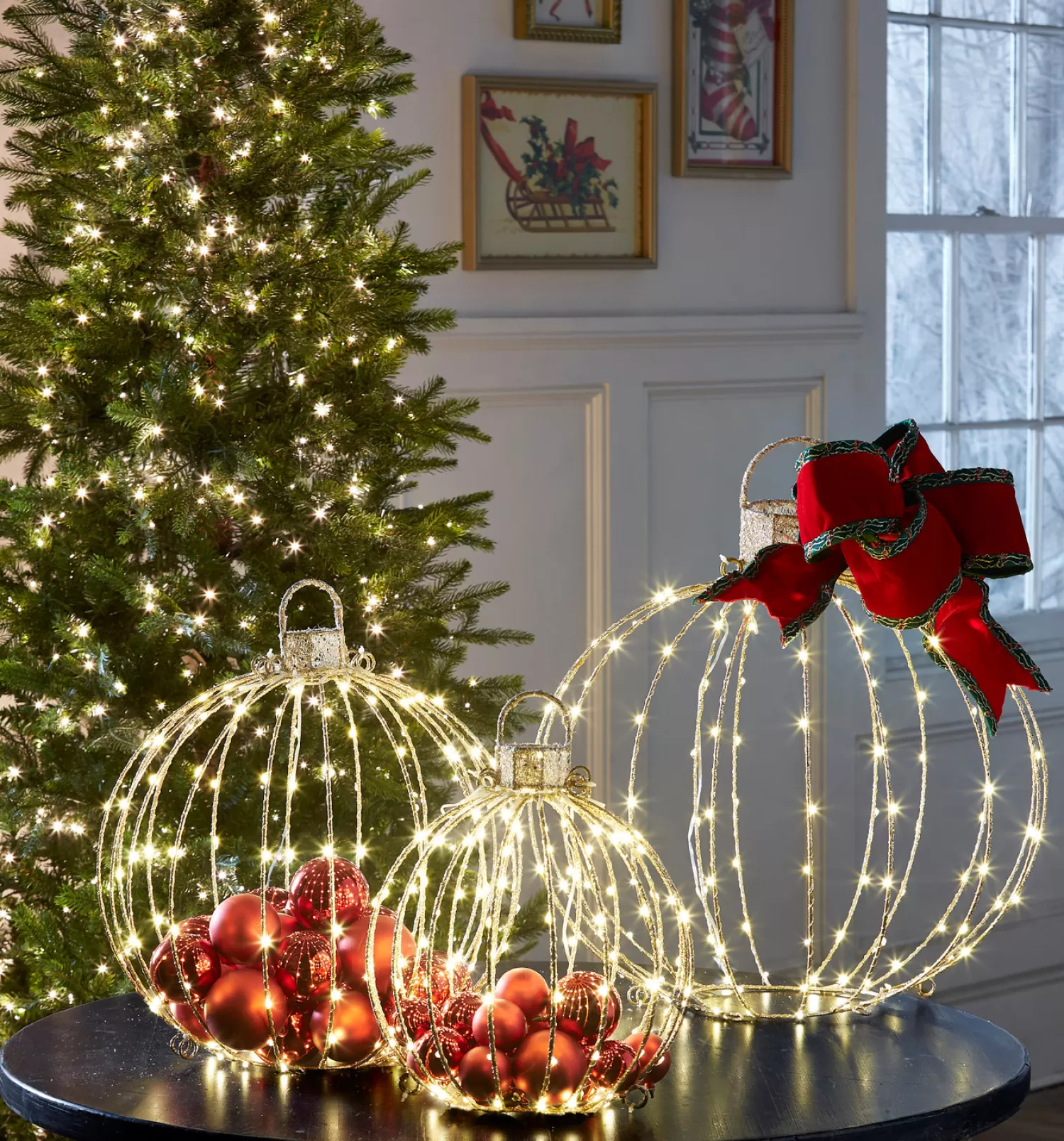 The Jolly Christmas Shop O Tannebaun | Classic Carols | Raz 14", 19", Or 23.5" Large Gold Lighted Metal Frame Ornament Christmas Decoration
