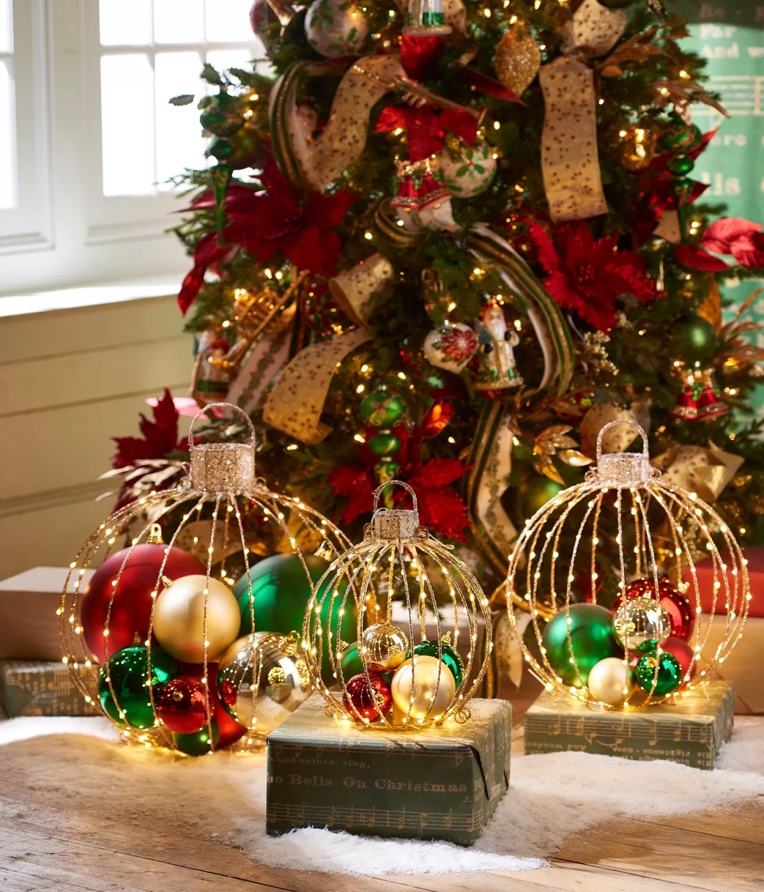 The Jolly Christmas Shop O Tannebaun | Classic Carols | Raz 14", 19", Or 23.5" Large Gold Lighted Metal Frame Ornament Christmas Decoration