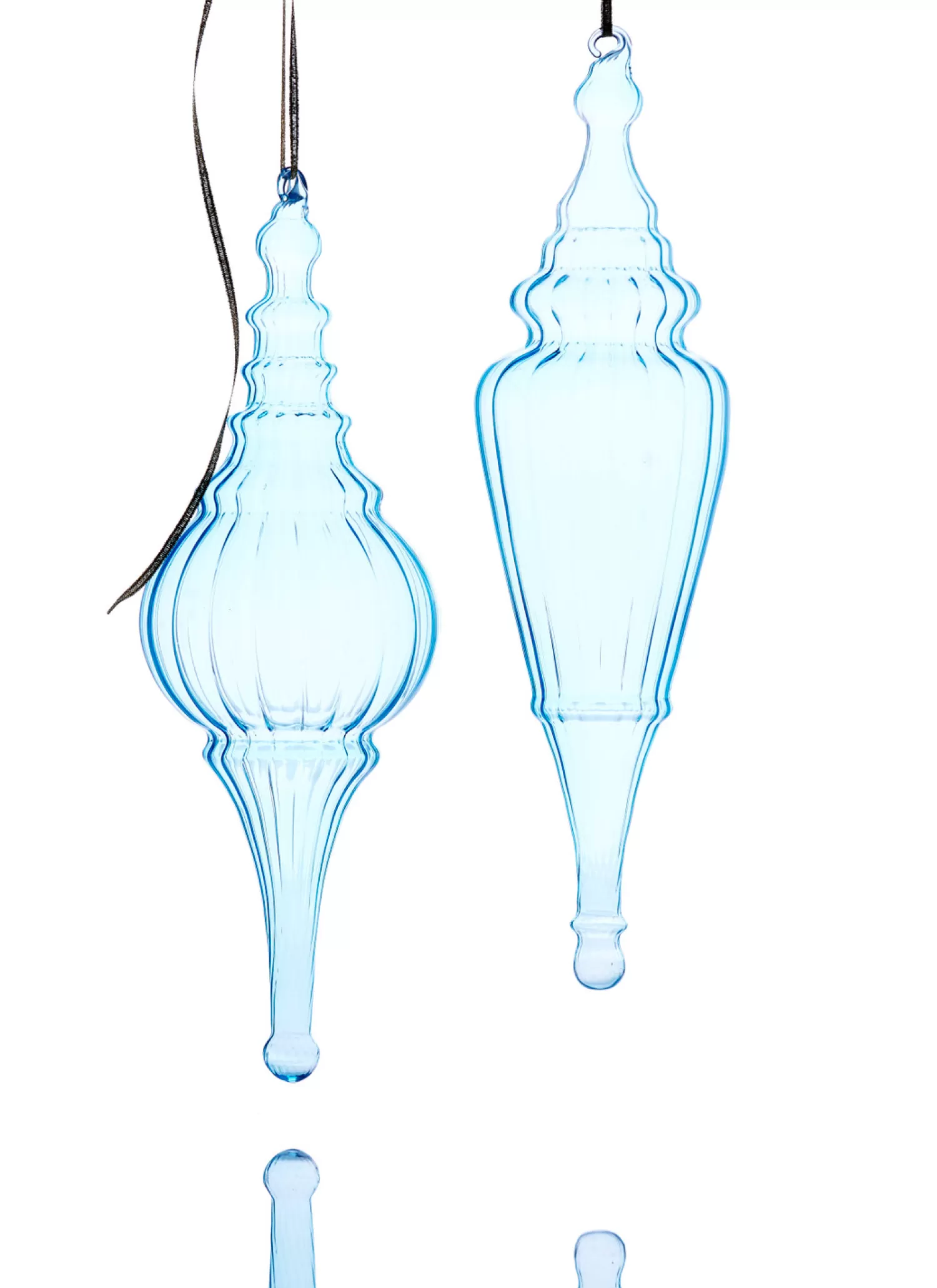The Jolly Christmas Shop Sleigh Bells | Bells | Raz 15.5" Large Light Blue Finial Glass Christmas Ornament 4324620
