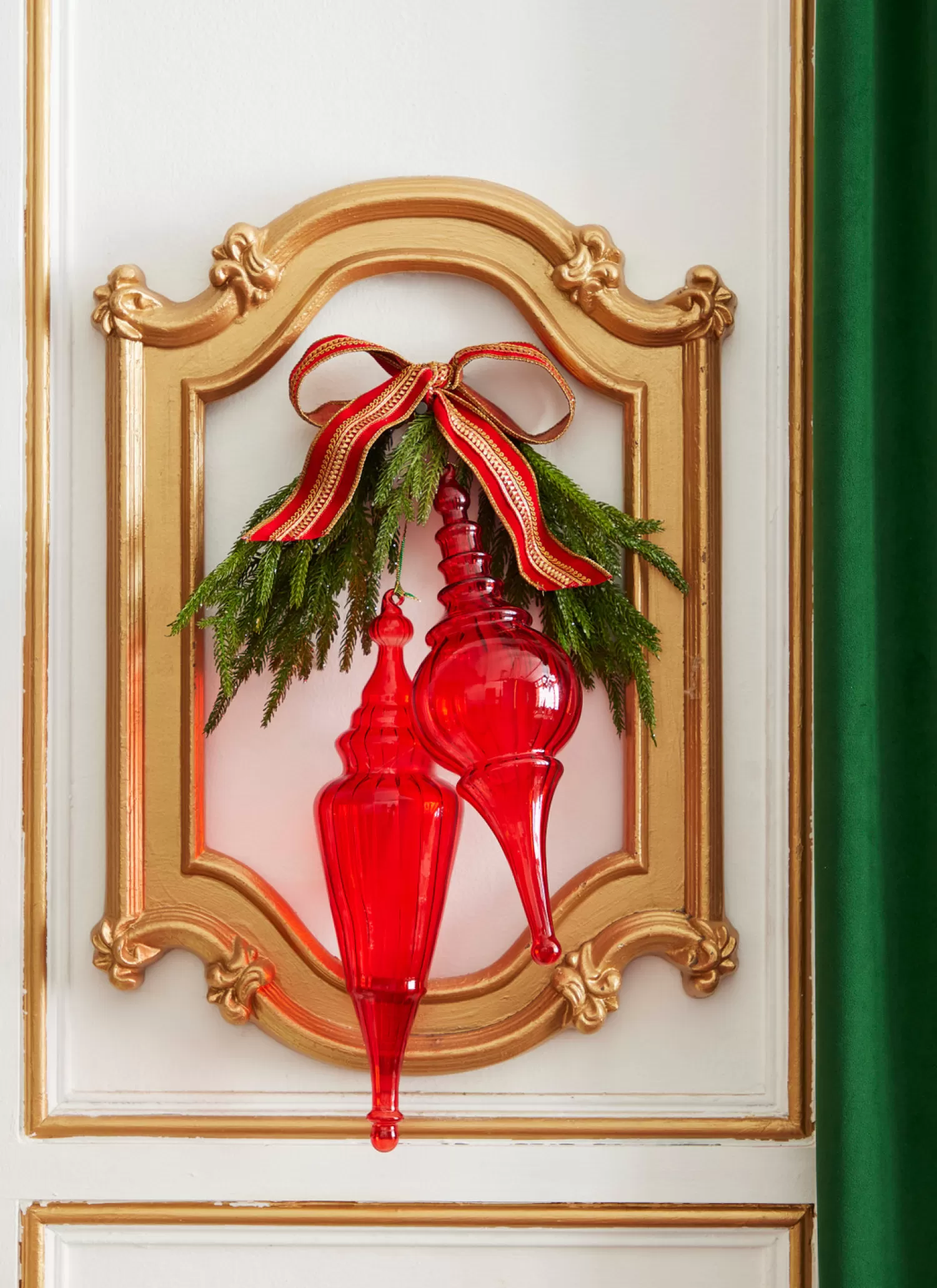 The Jolly Christmas Shop Sleigh Bells | Bells | Raz 15.5" Large Red Finial Glass Christmas Ornament 4324500