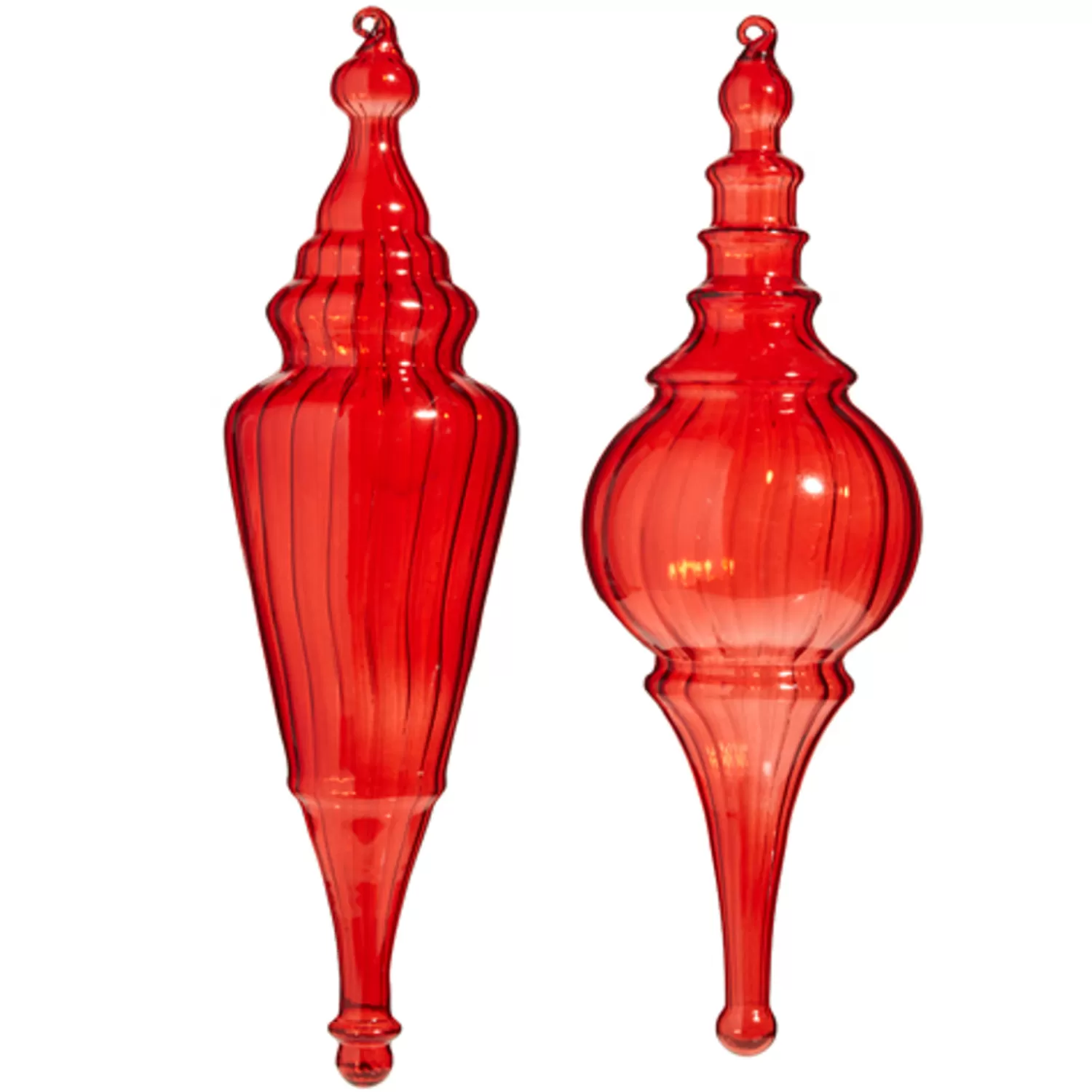 The Jolly Christmas Shop Sleigh Bells | Bells | Raz 15.5" Large Red Finial Glass Christmas Ornament 4324500