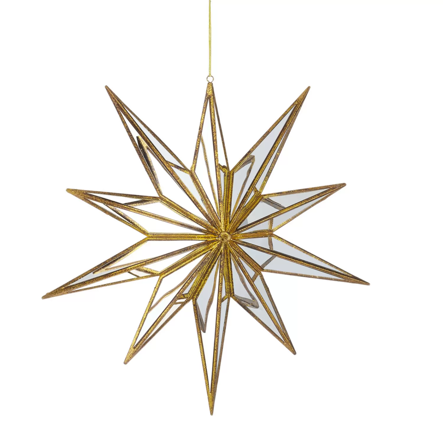 The Jolly Christmas Shop O Tannebaun | Oh Night Divine | Raz 15" Large Mirrored Gold Star Christmas Ornament 4116140