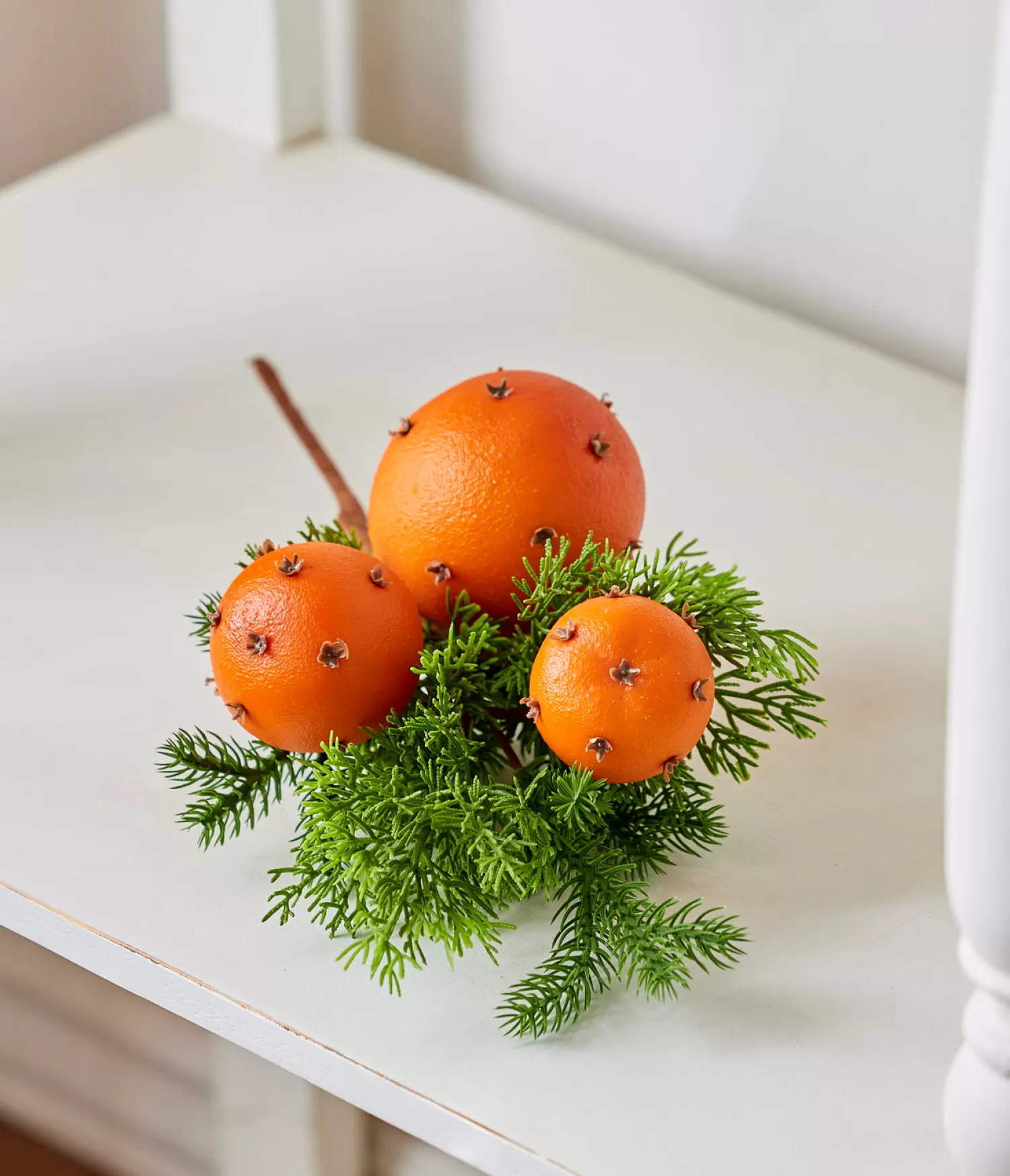 The Jolly Christmas Shop Gingerbread Lane | Sprays, Picks, Stems | Raz 15" Orange Pomander And Cedar Pick Christmas Tree Spray F4202481