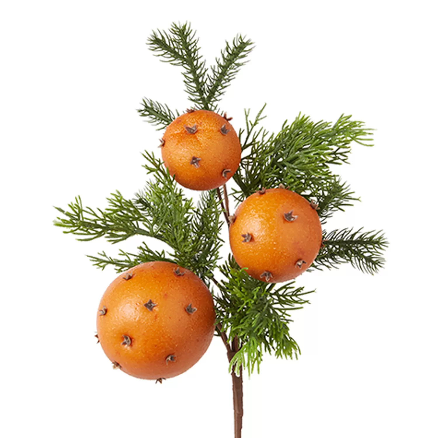 The Jolly Christmas Shop Gingerbread Lane | Sprays, Picks, Stems | Raz 15" Orange Pomander And Cedar Pick Christmas Tree Spray F4202481