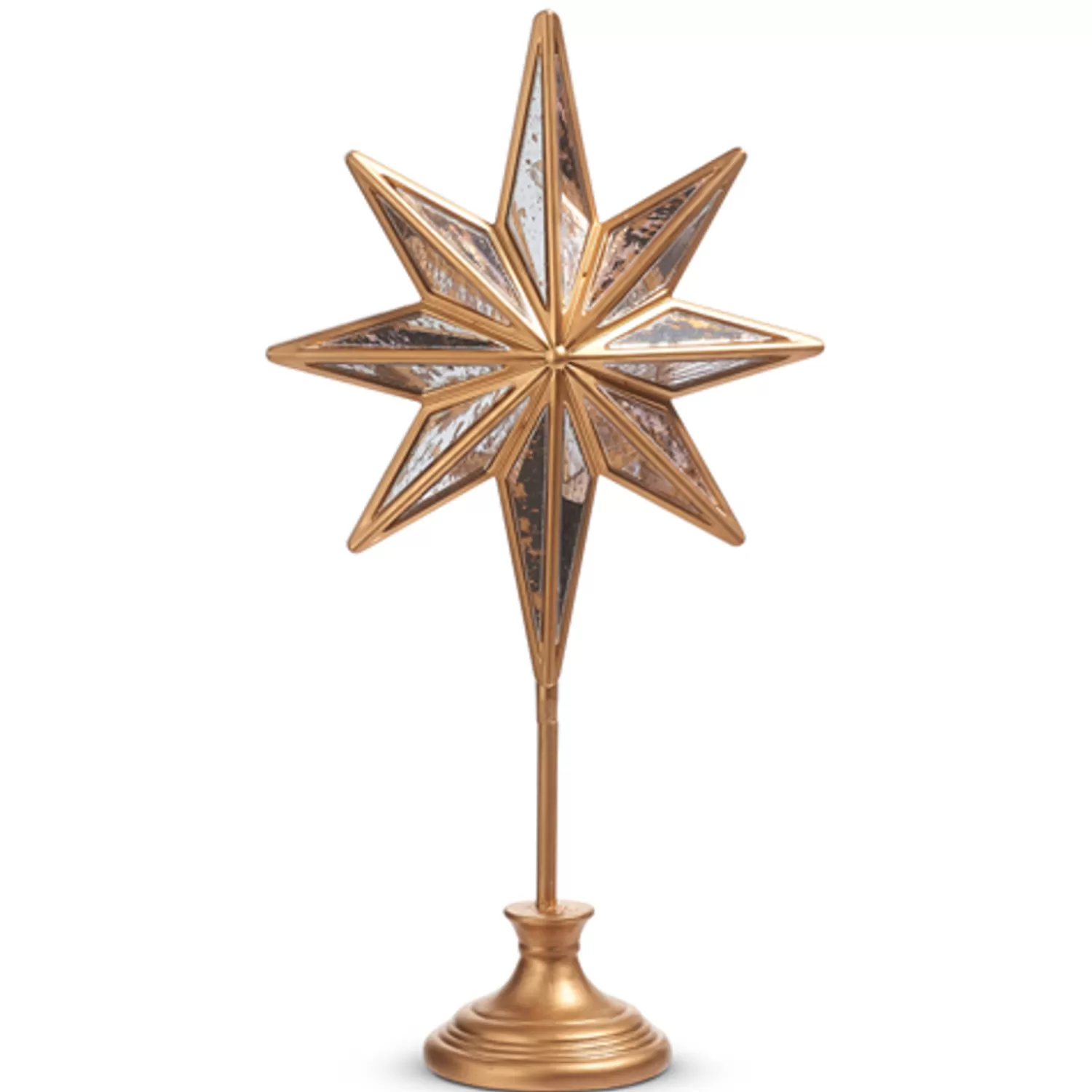 The Jolly Christmas Shop Oh Night Divine | Religious | Raz 16" Distressed Mirrored Star On Base Christmas Decoration 4416223