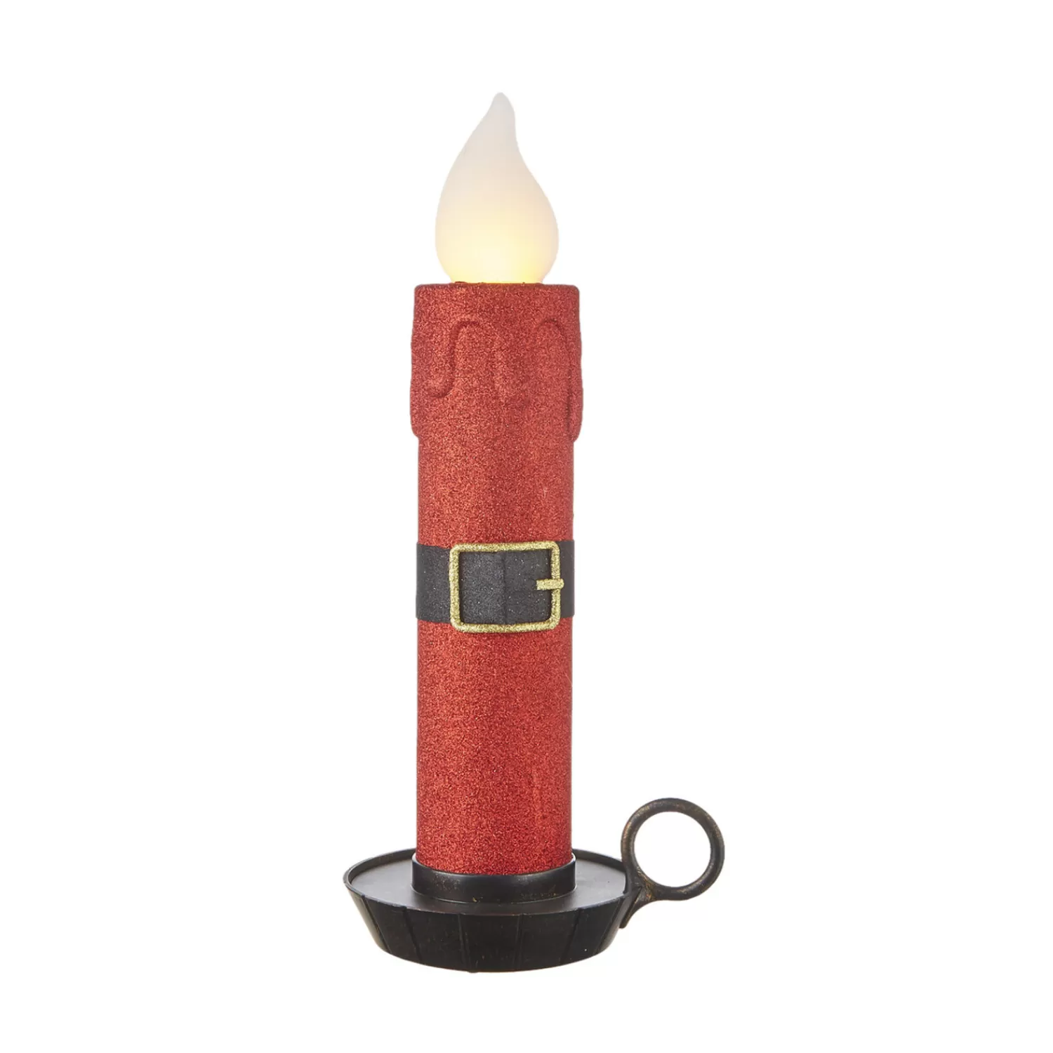 The Jolly Christmas Shop Sleigh Bells | Santa Christmas Decorations | Raz 17.5" Or 22.5" Large Red Glittered Santa Belt Battery Operated Candle Christmas Decoration