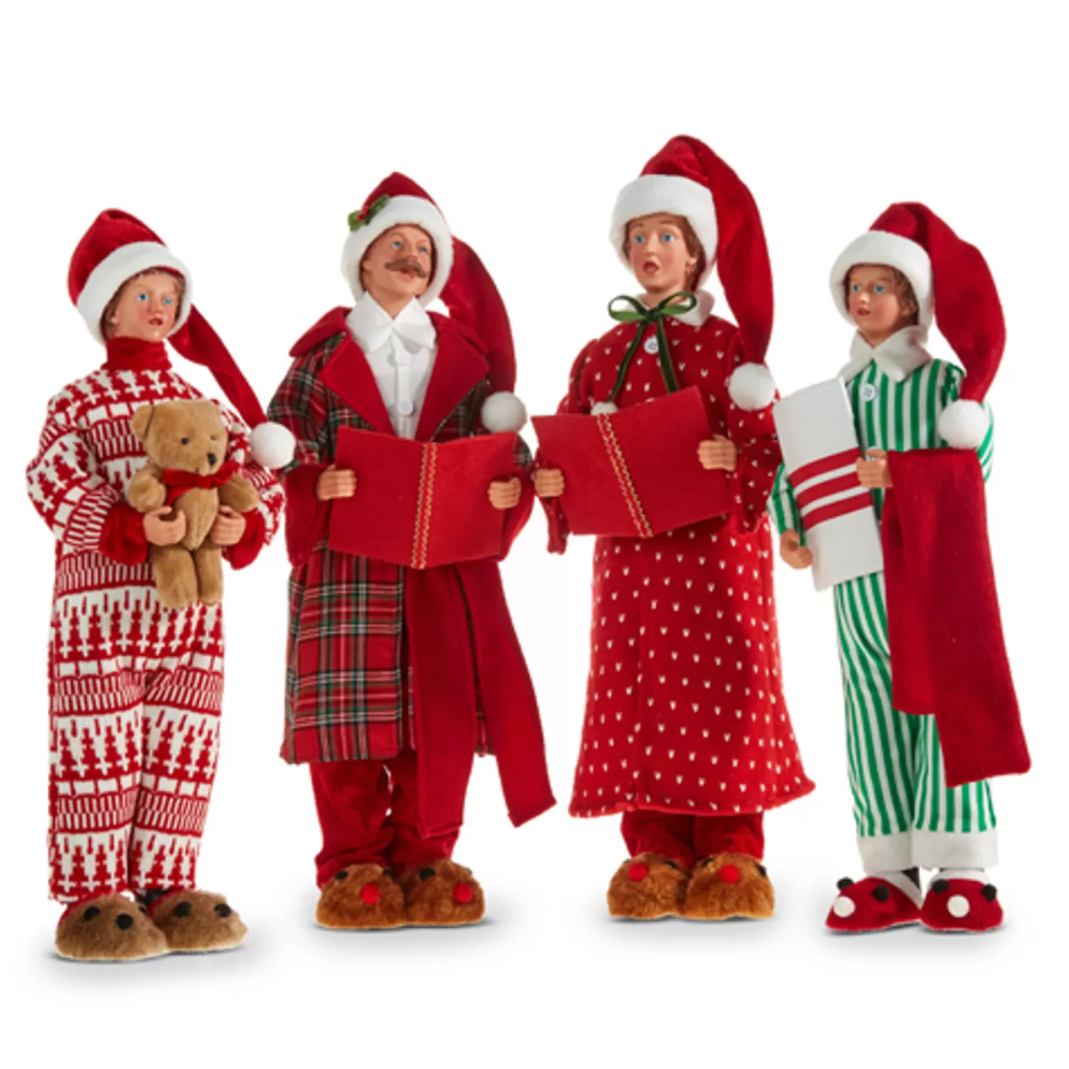 The Jolly Christmas Shop Vintage Farm House | Figures | Raz 17.75" Pajama Family Christmas Carolers Figure 4322103